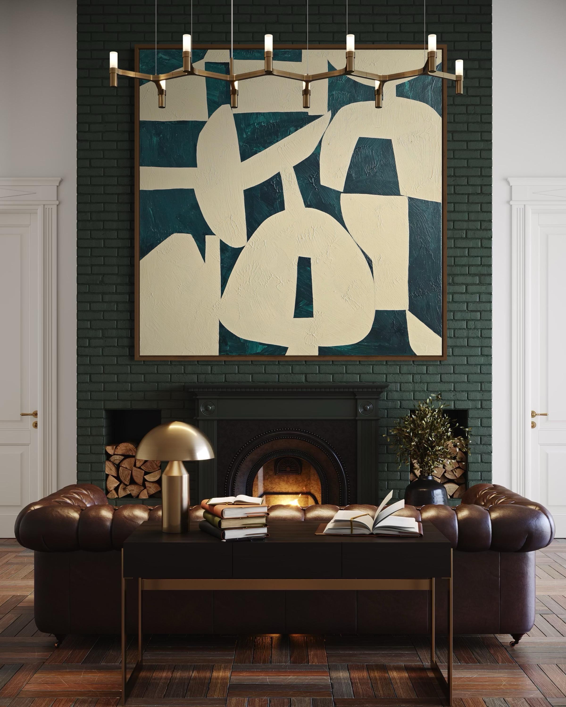 Textured Olive Abstract Stillness