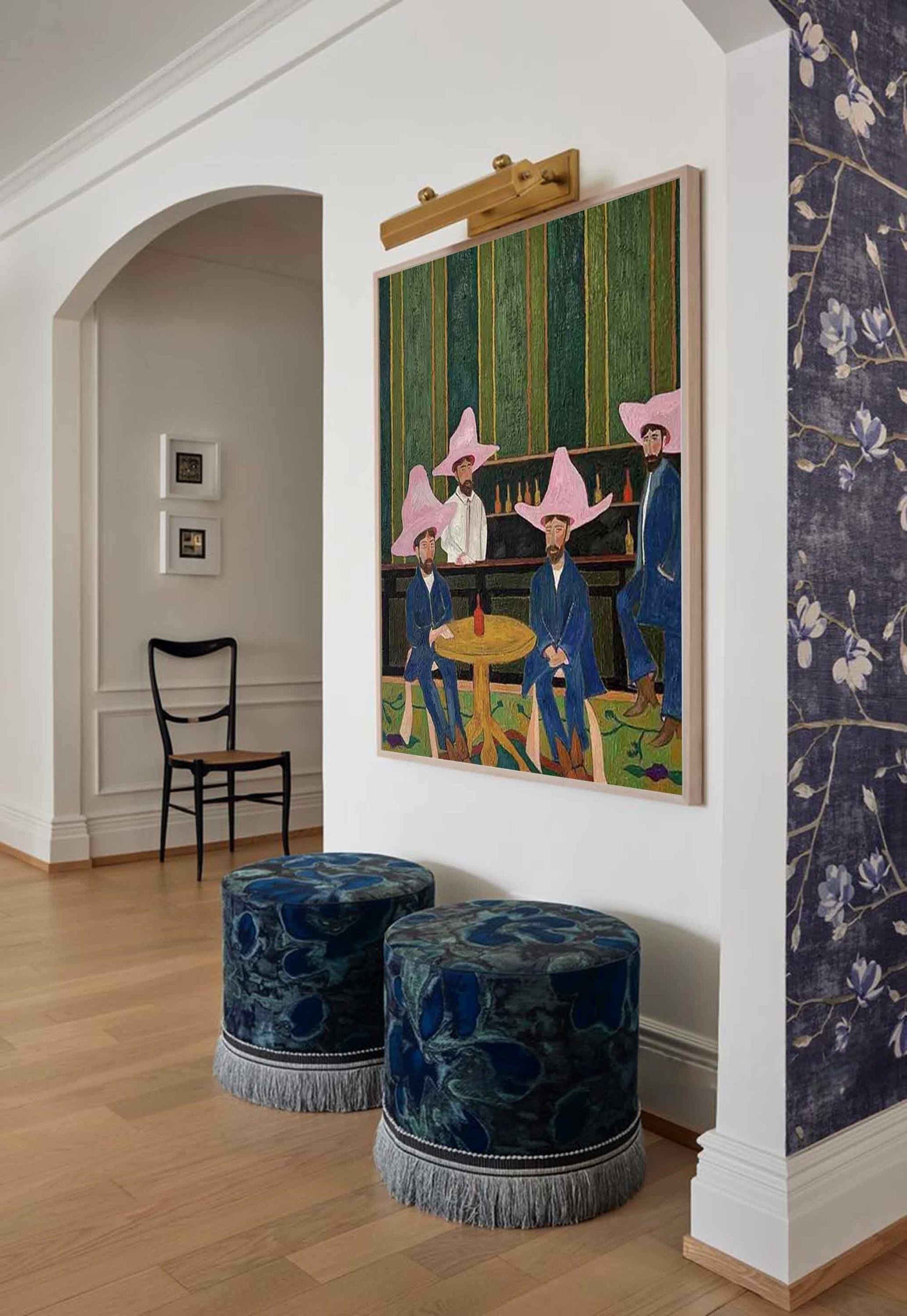 Pink-Hat Party - Quirky Social Scene Art