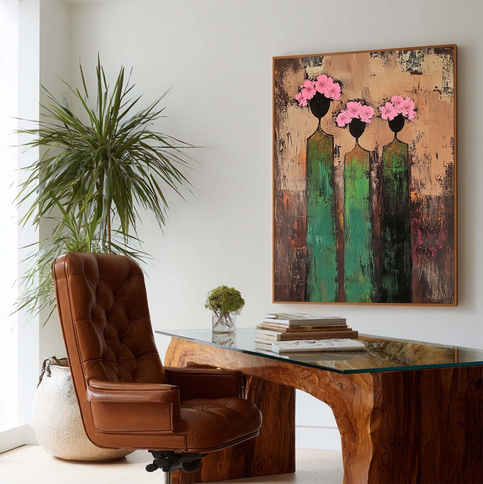 Abstract Floral Trio Elegance