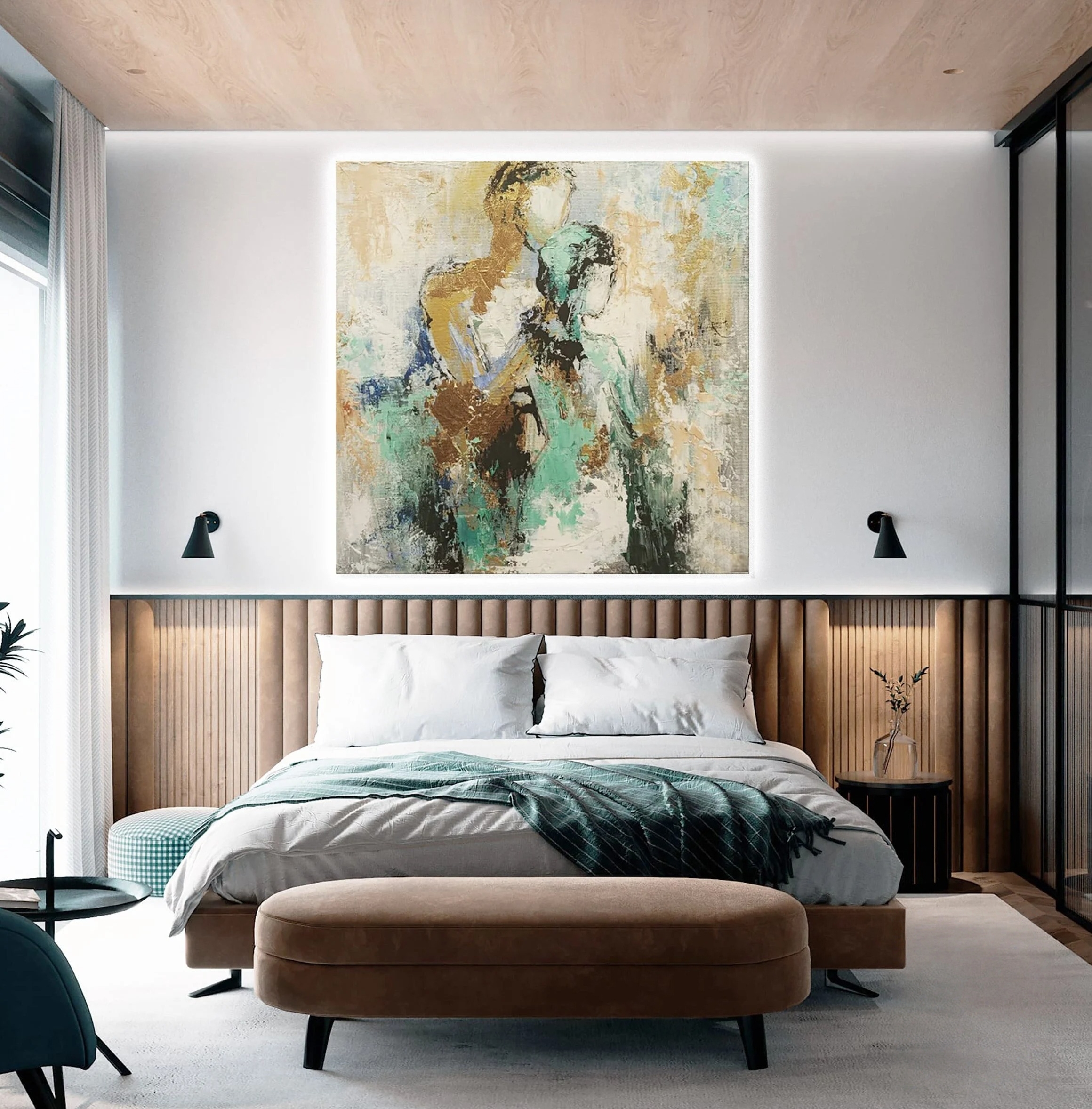 Stylish Embrace: Abstract Wall Decor