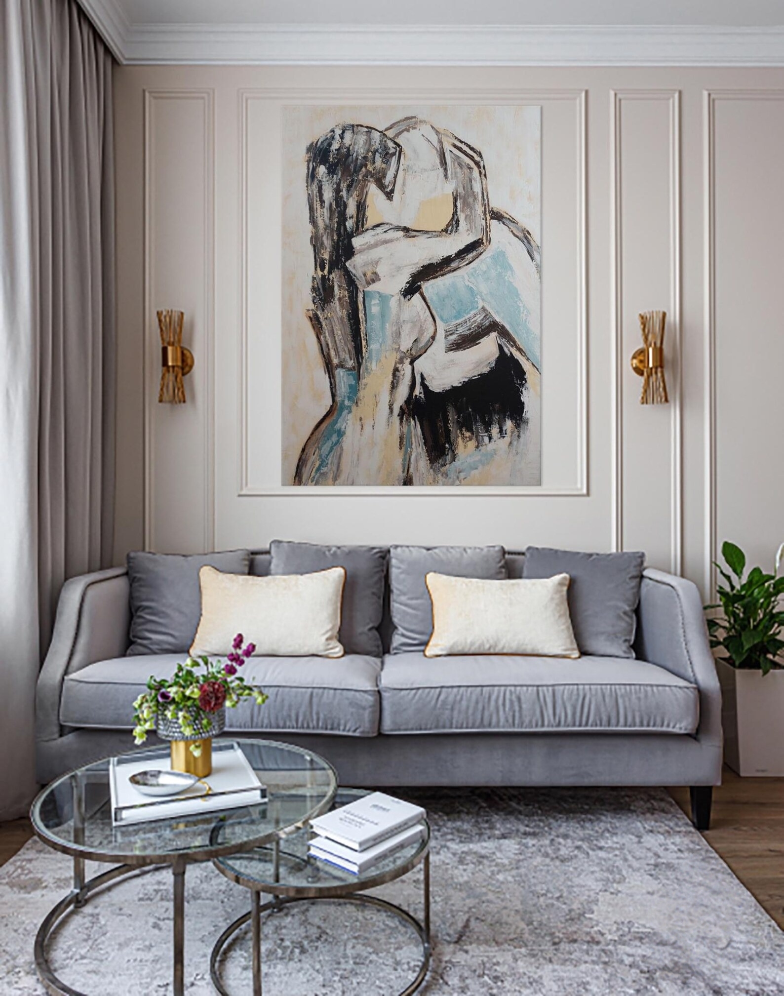 Abstract Embrace in Strokes