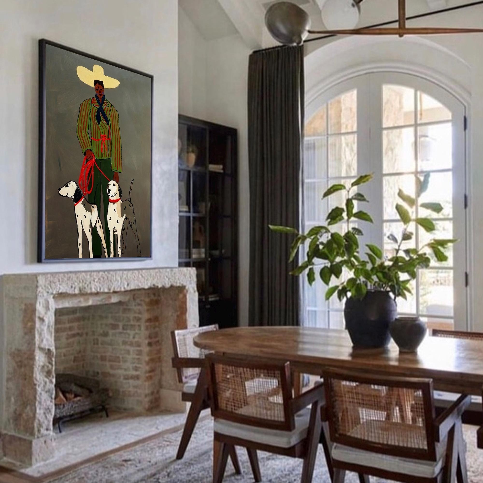 Stylish Man with Dogs