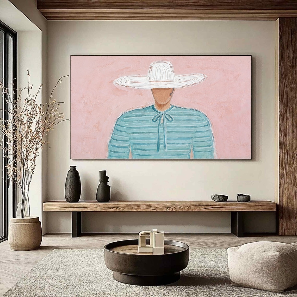 Pastel Hatted Figure