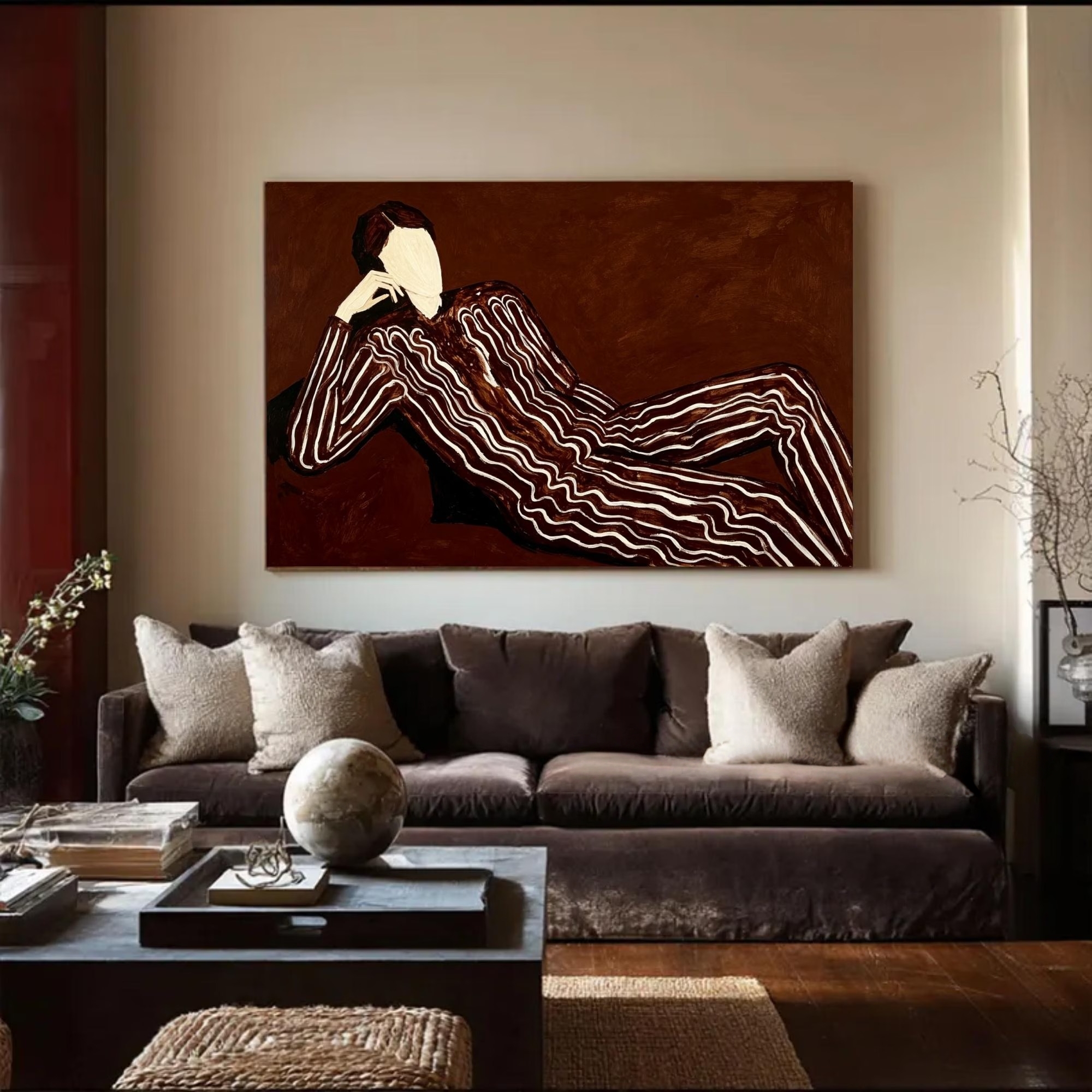 Reclining Figure in Rust Tones