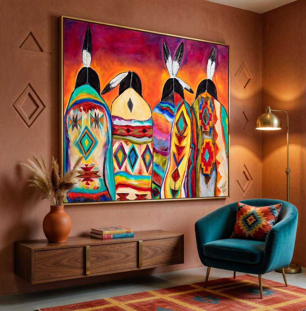Tribal Harmony Abstract Figure Painting