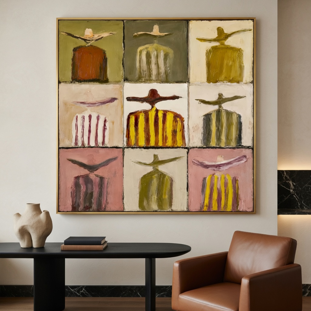 Modern Cowboy Abstract Oil Painting