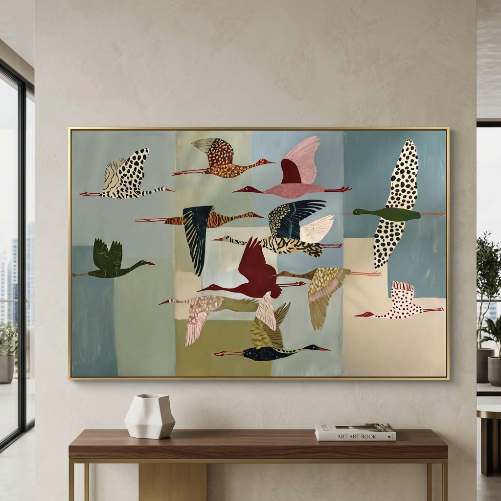 Migrating Birds Contemporary Painting