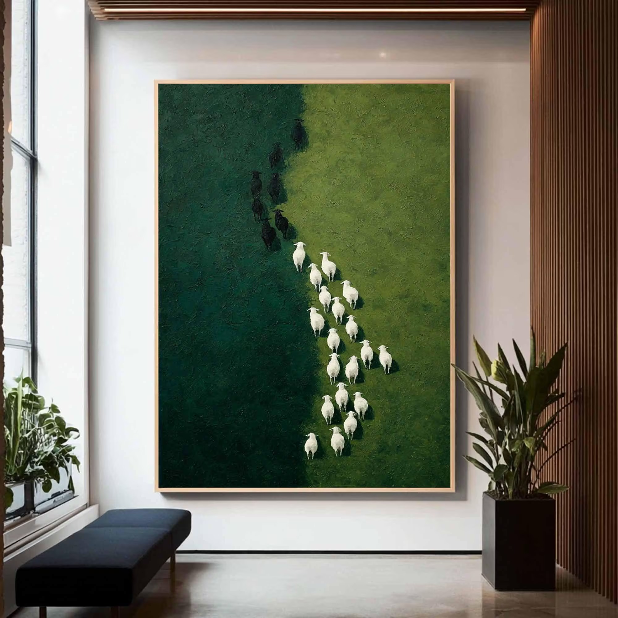 Lush Pathway of Sheep