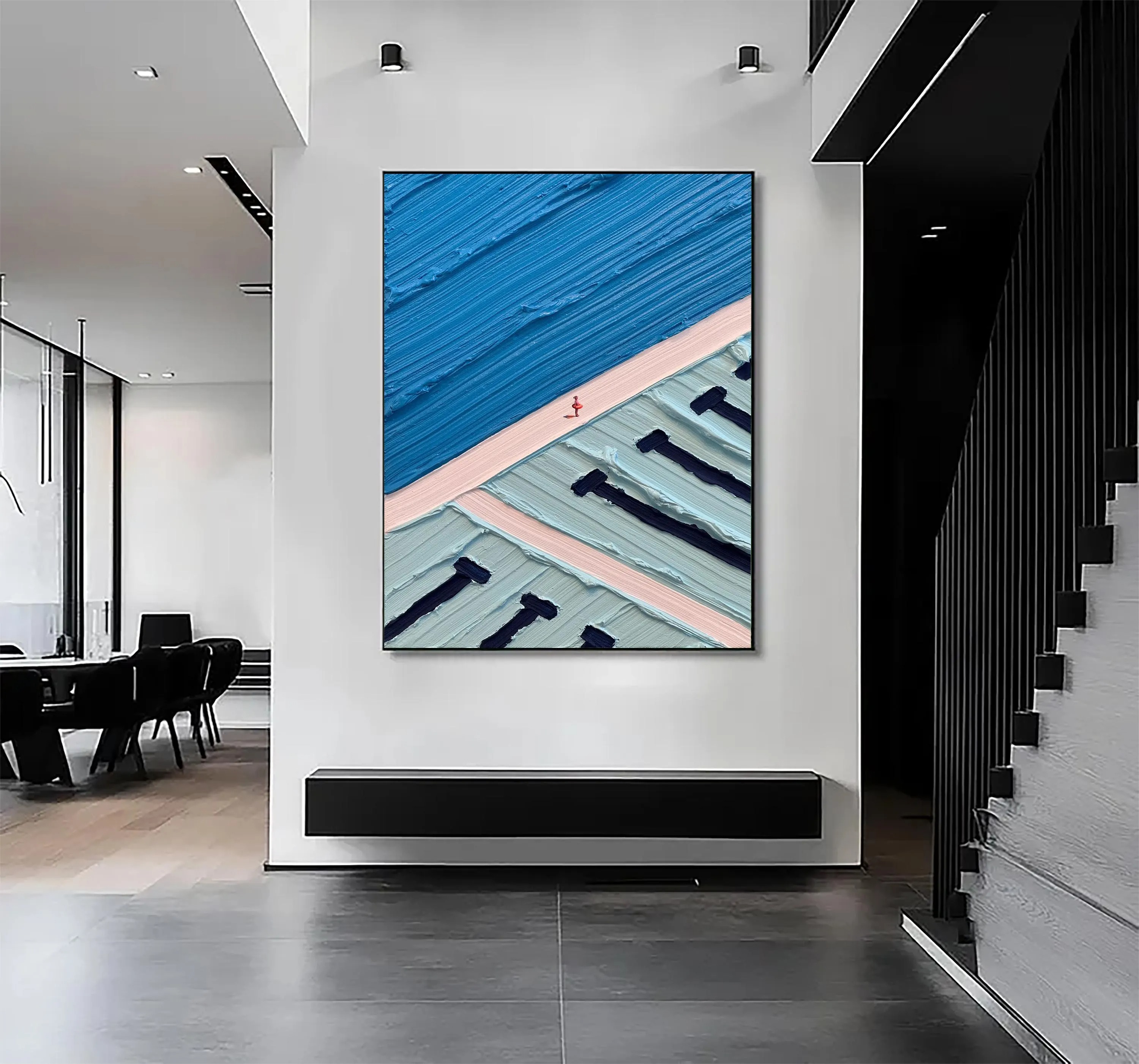 Textured Coastal Pathway Art