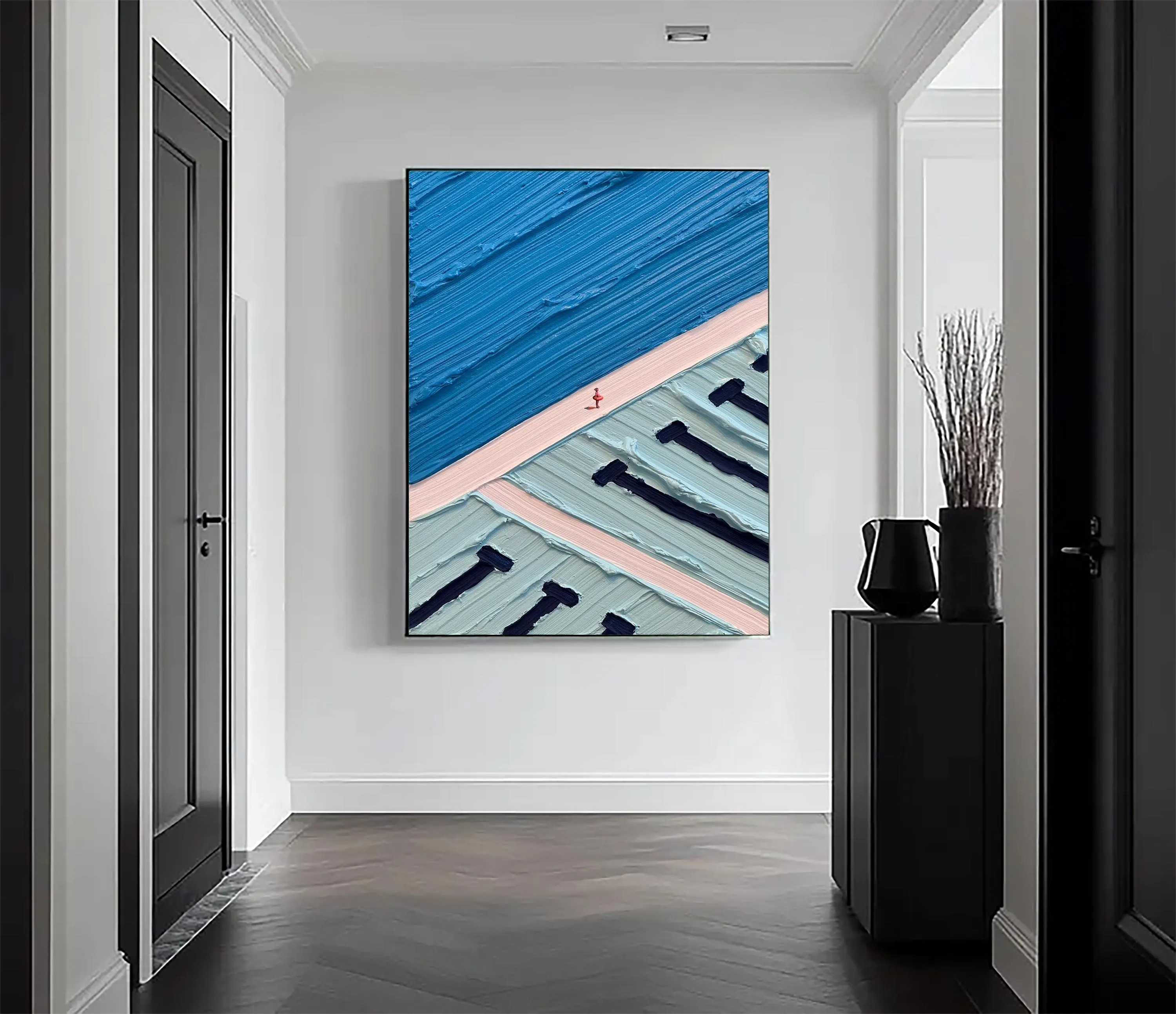 Textured Coastal Pathway Art