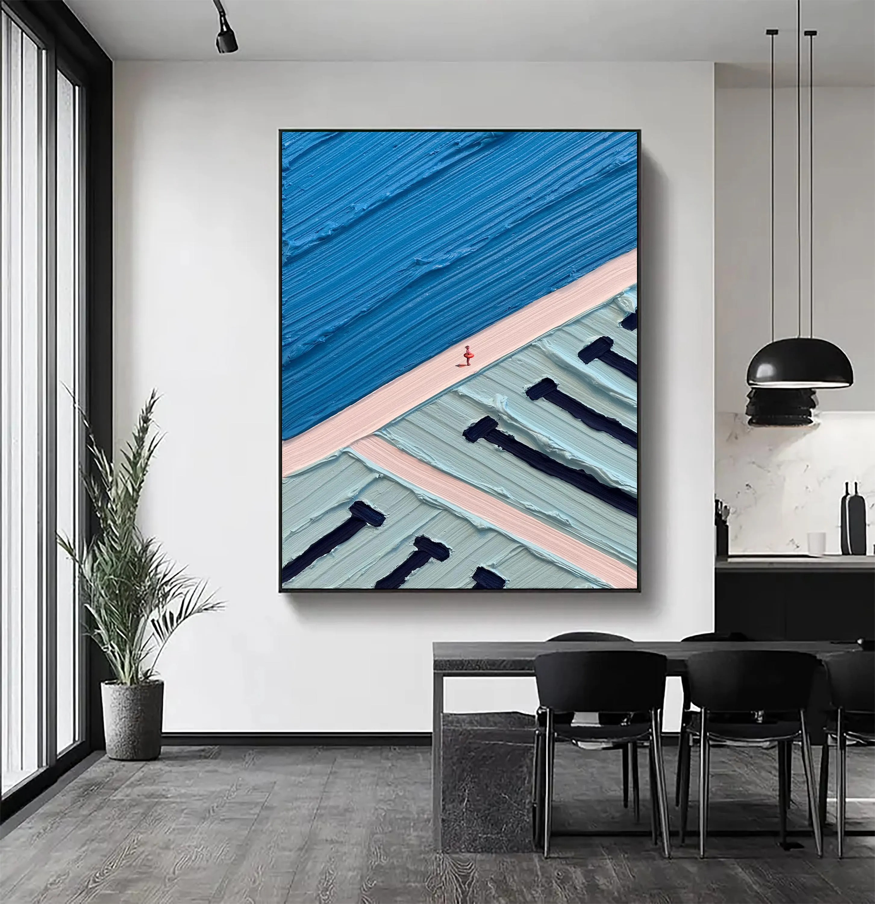 Textured Coastal Pathway Art