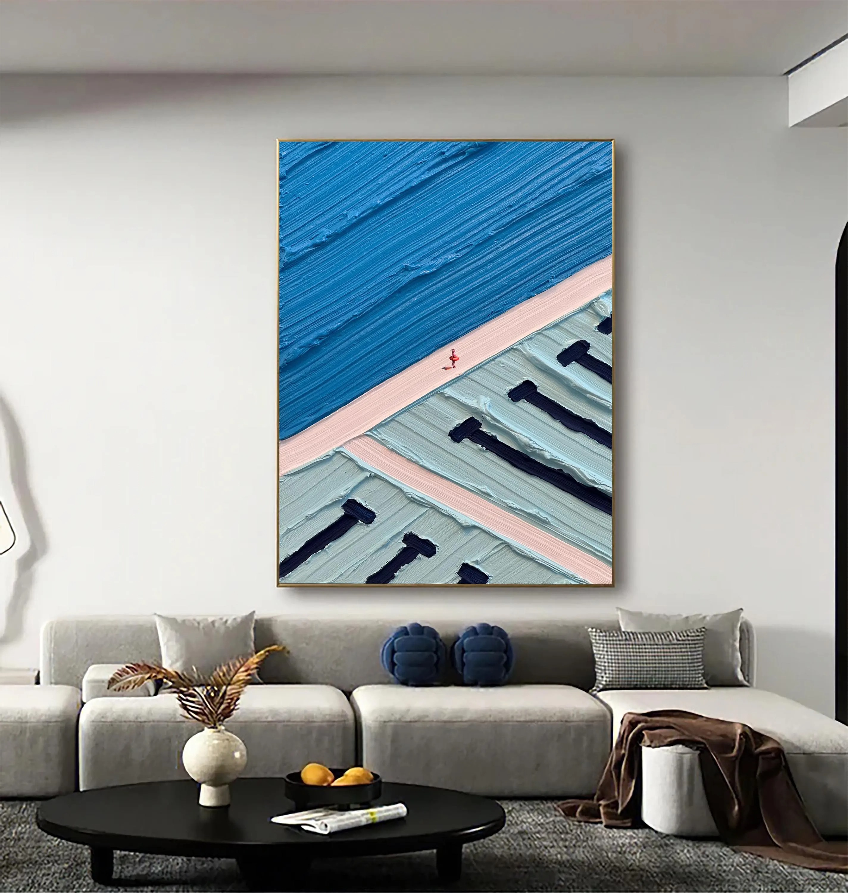 Textured Coastal Pathway Art