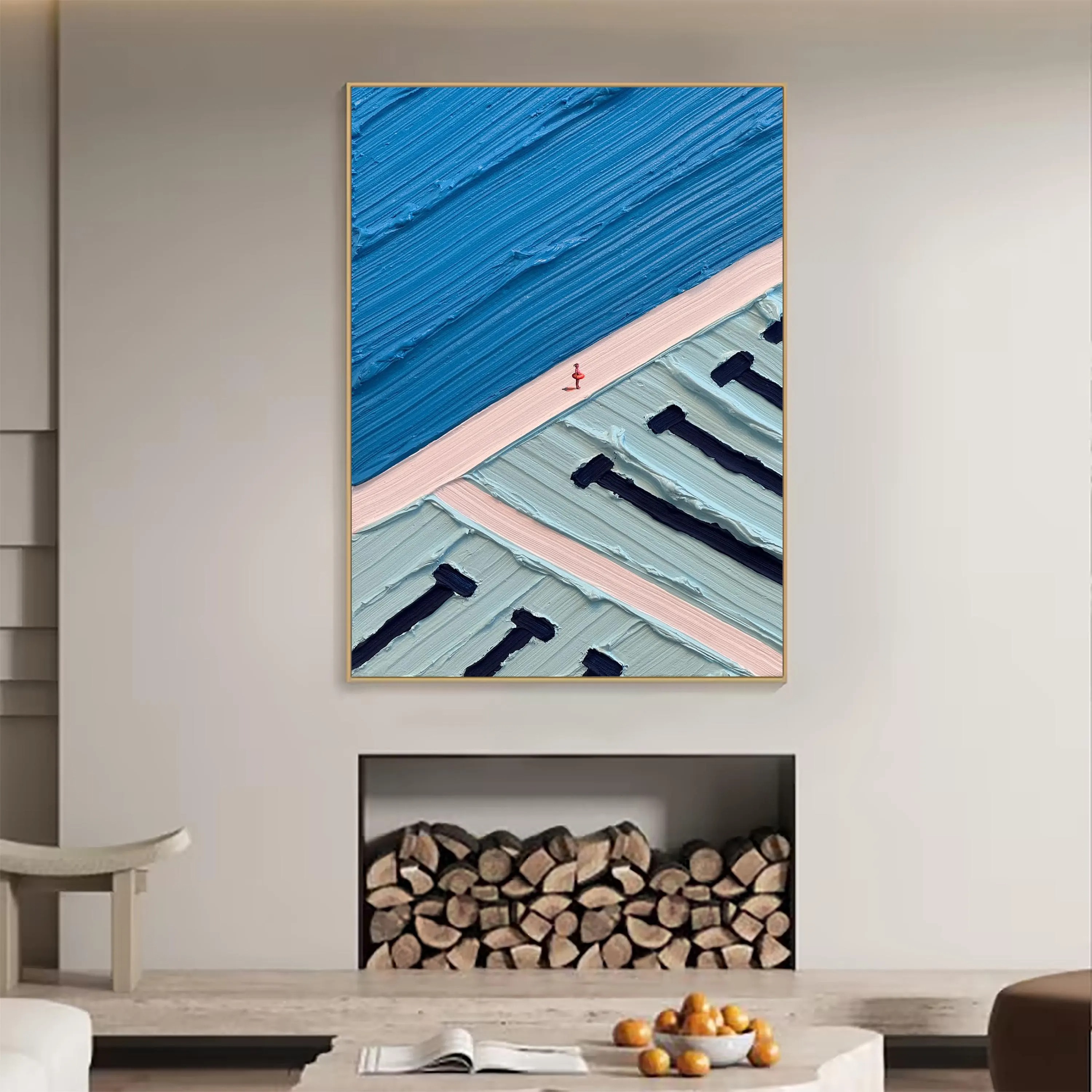 Textured Coastal Pathway Art