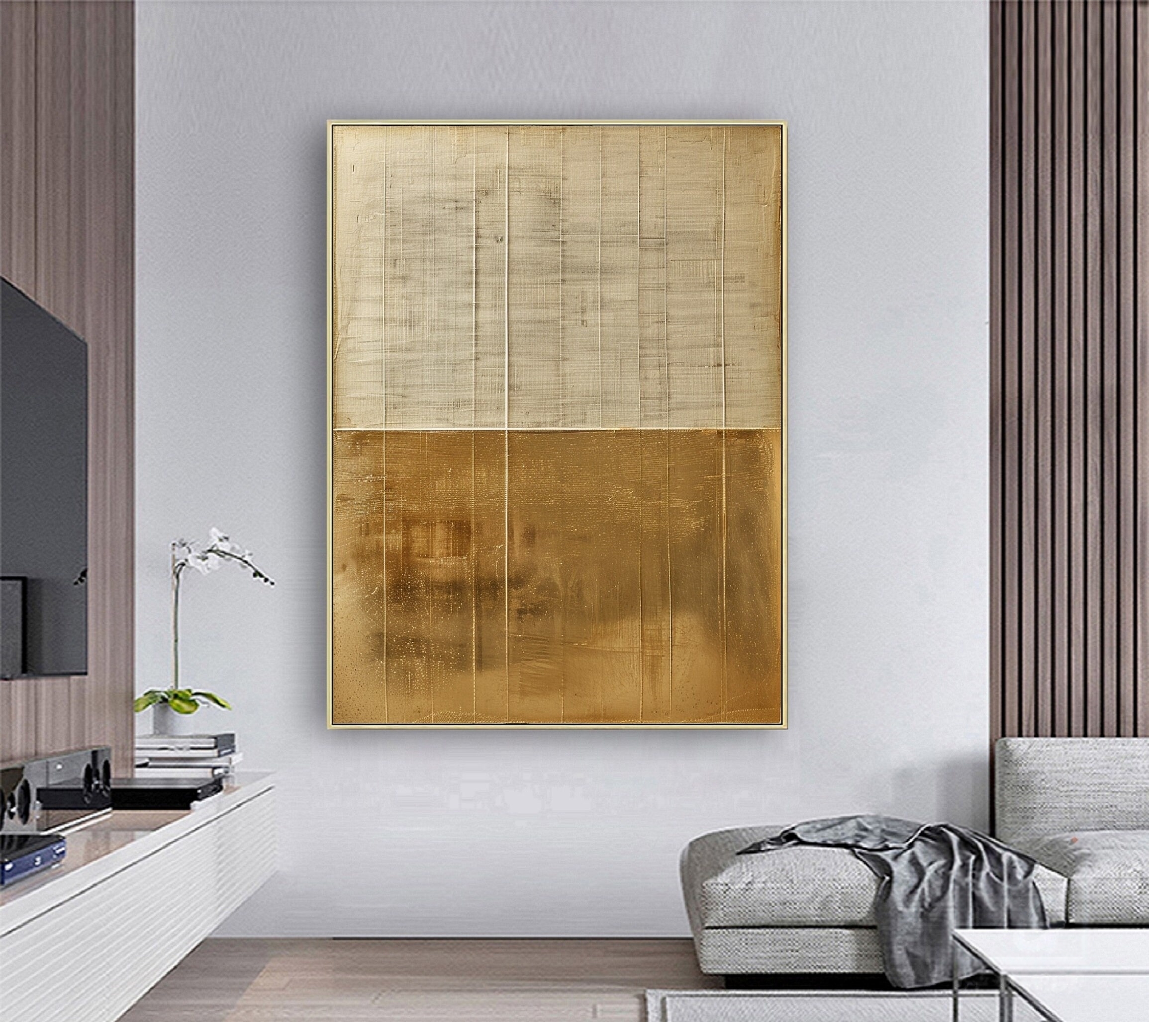 Shimmering Gold Abstract Piece