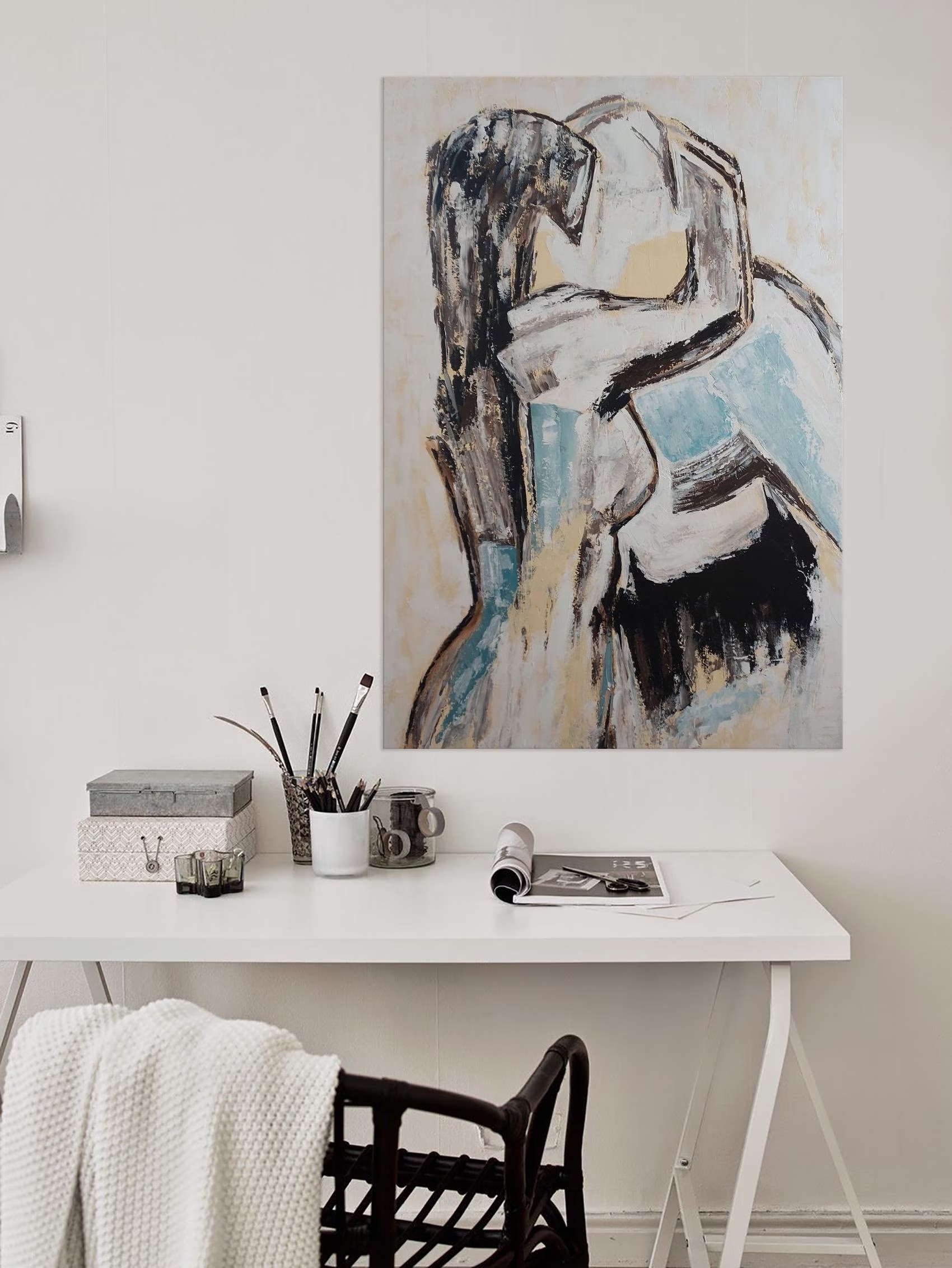 Abstract Embrace in Strokes