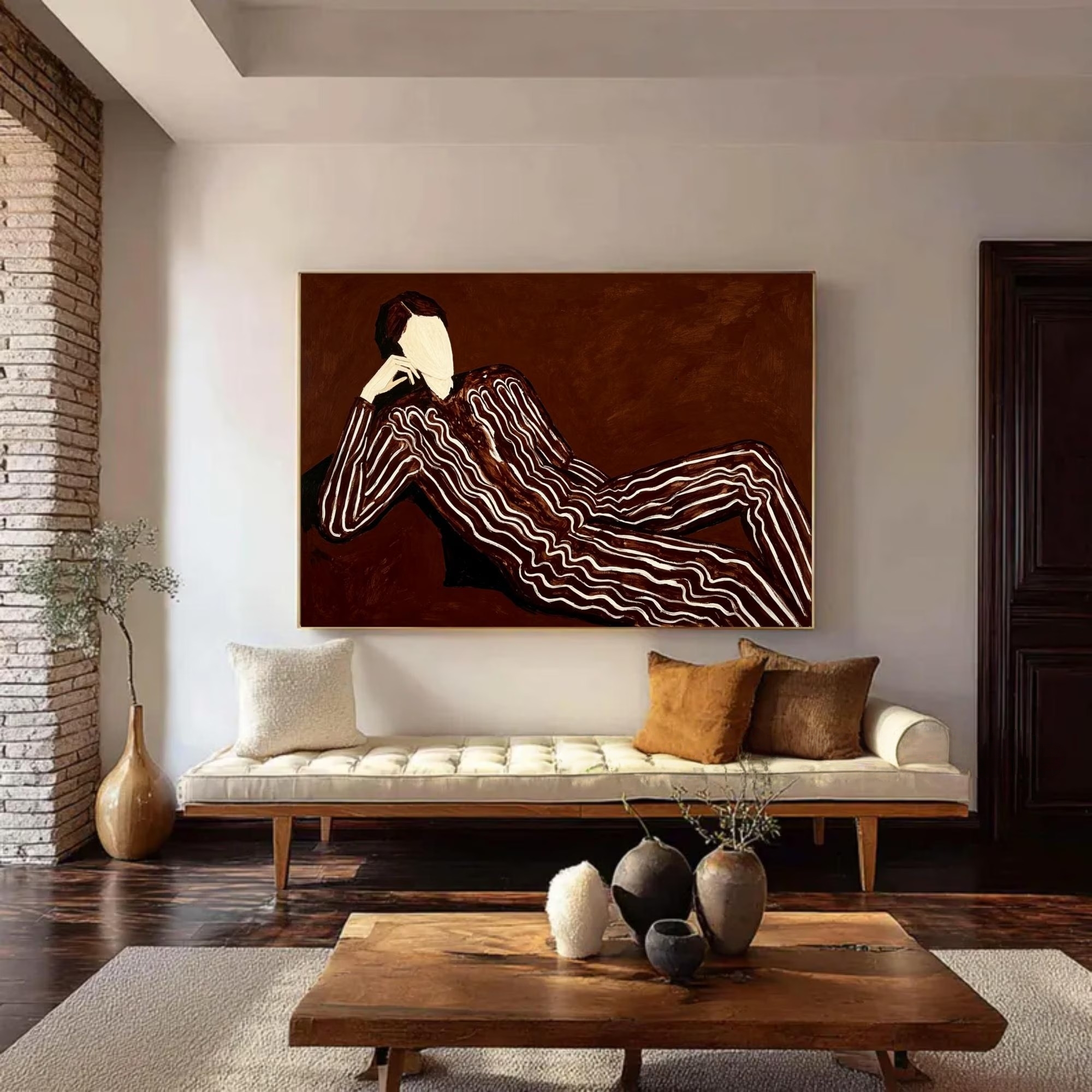 Reclining Figure in Rust Tones
