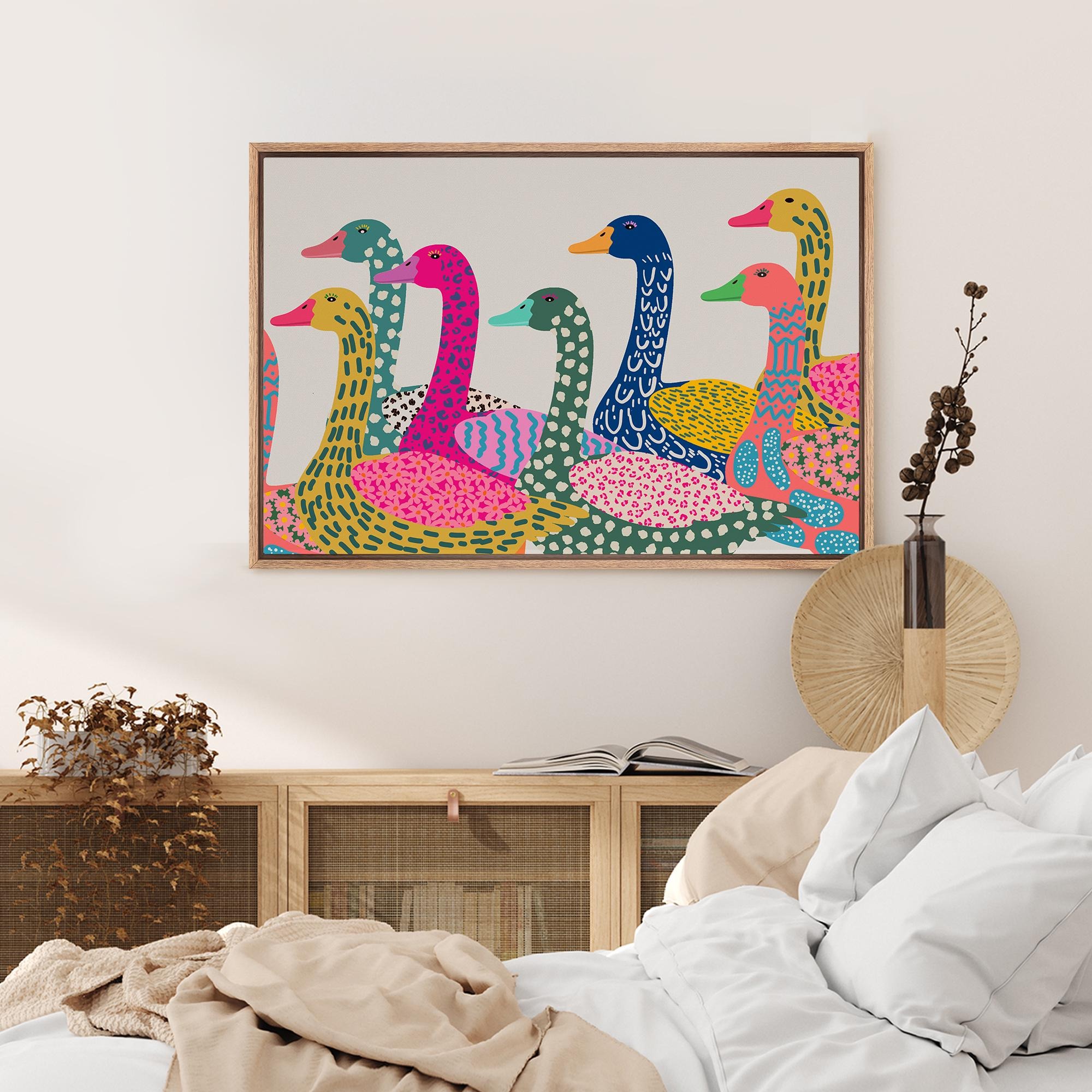Colorful Duck Abstract Animal Oil Painting