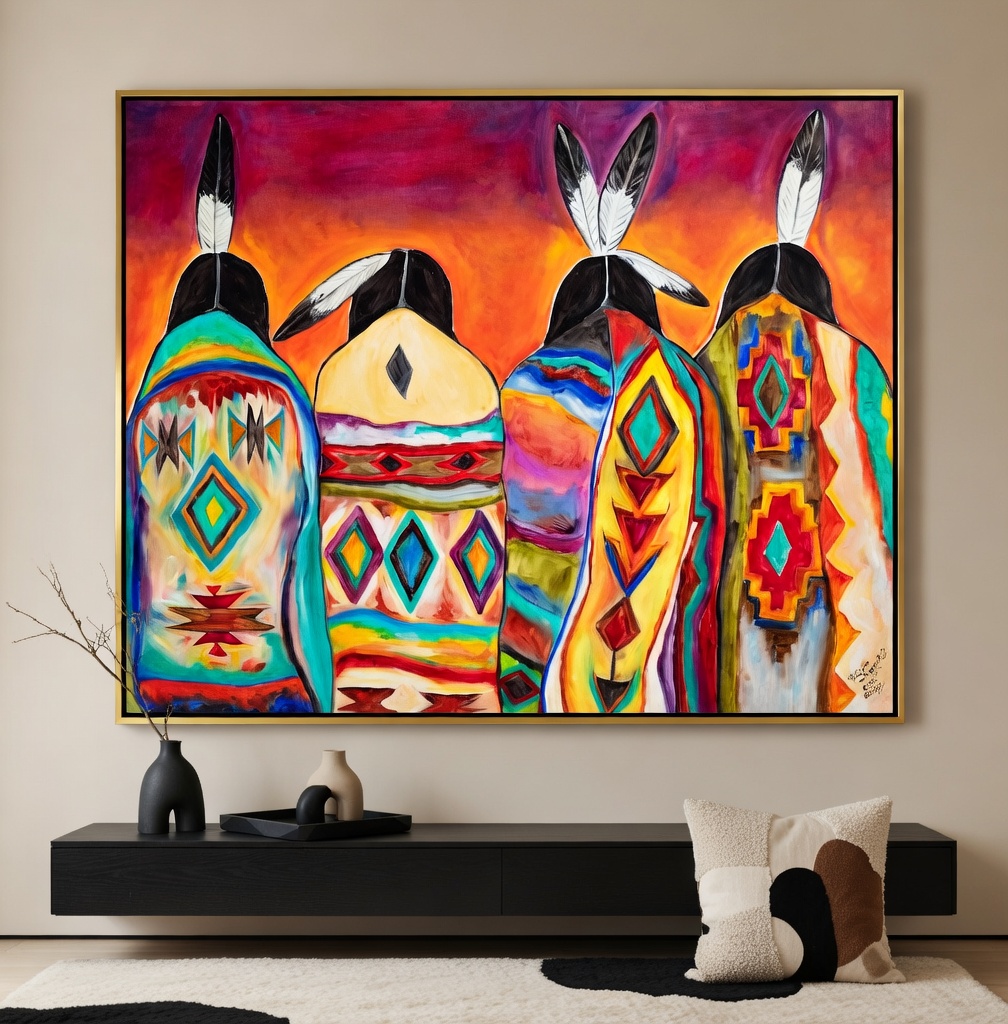 Tribal Harmony Abstract Figure Painting