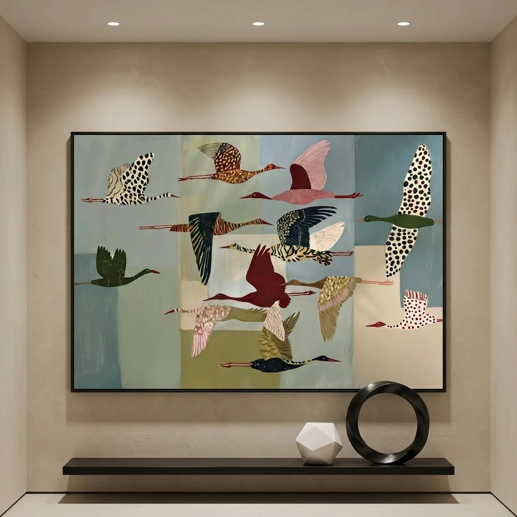 Migrating Birds Contemporary Painting