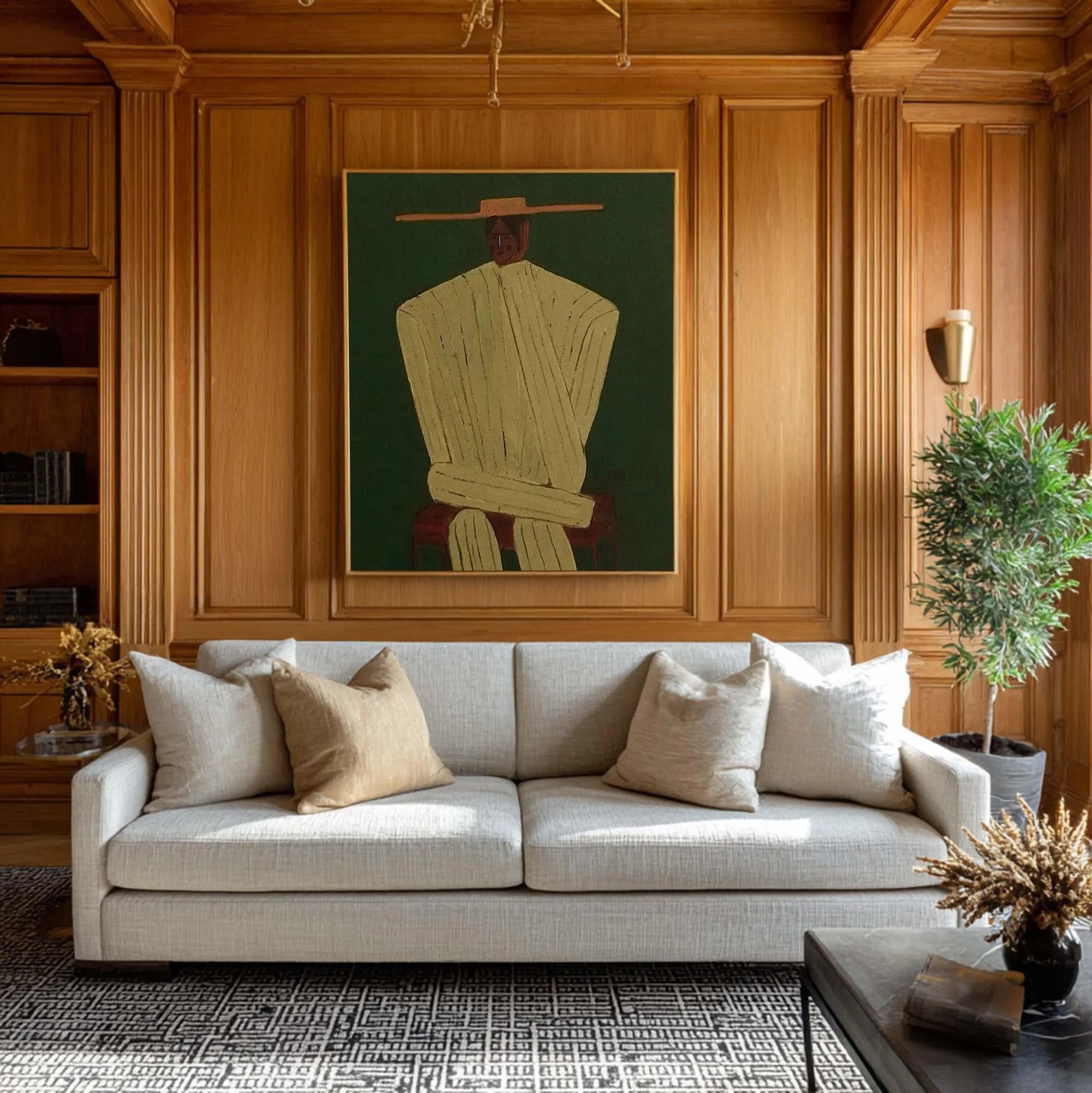 Geometric Man Silhouette - Abstract Painting