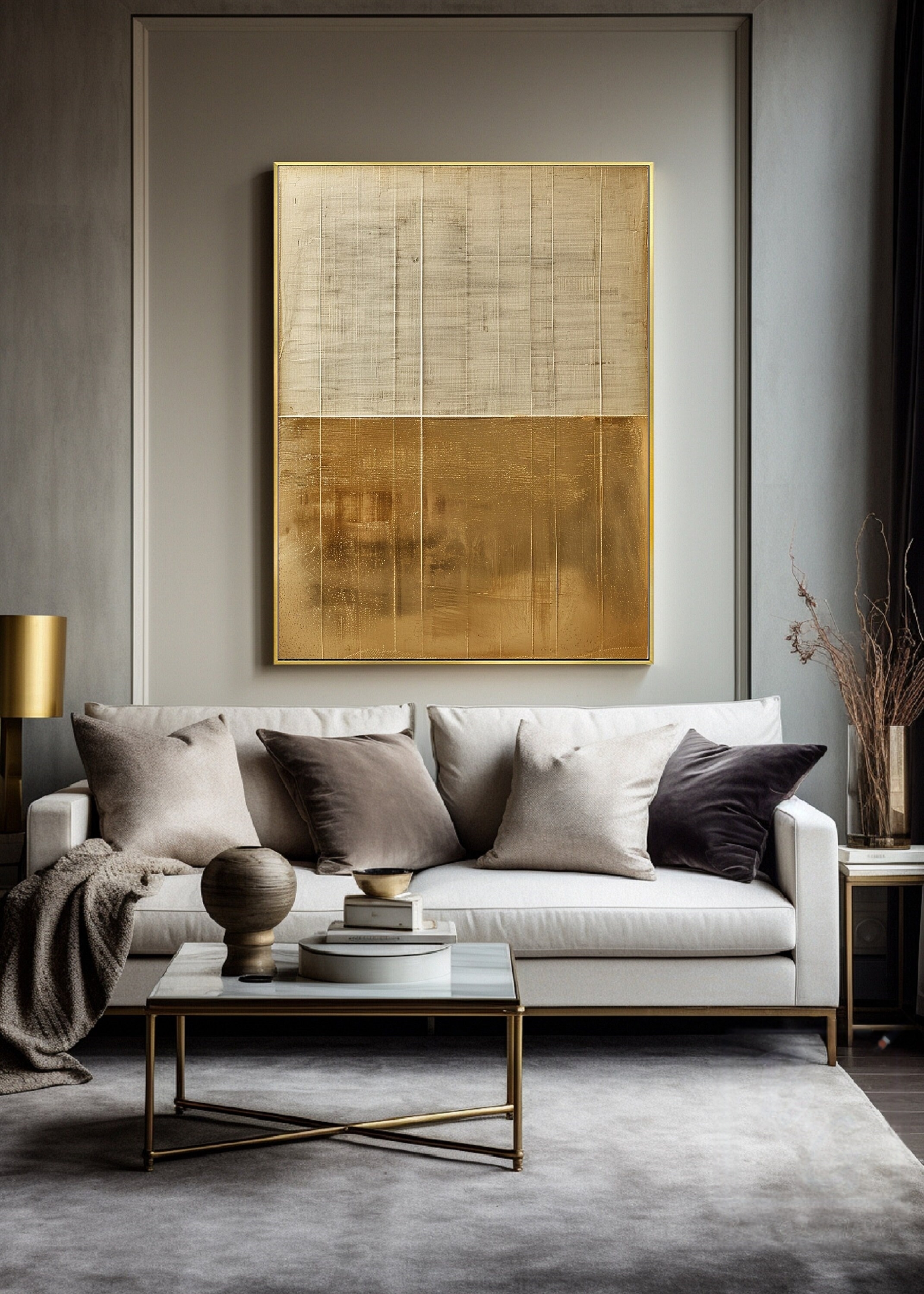 Shimmering Gold Abstract Piece