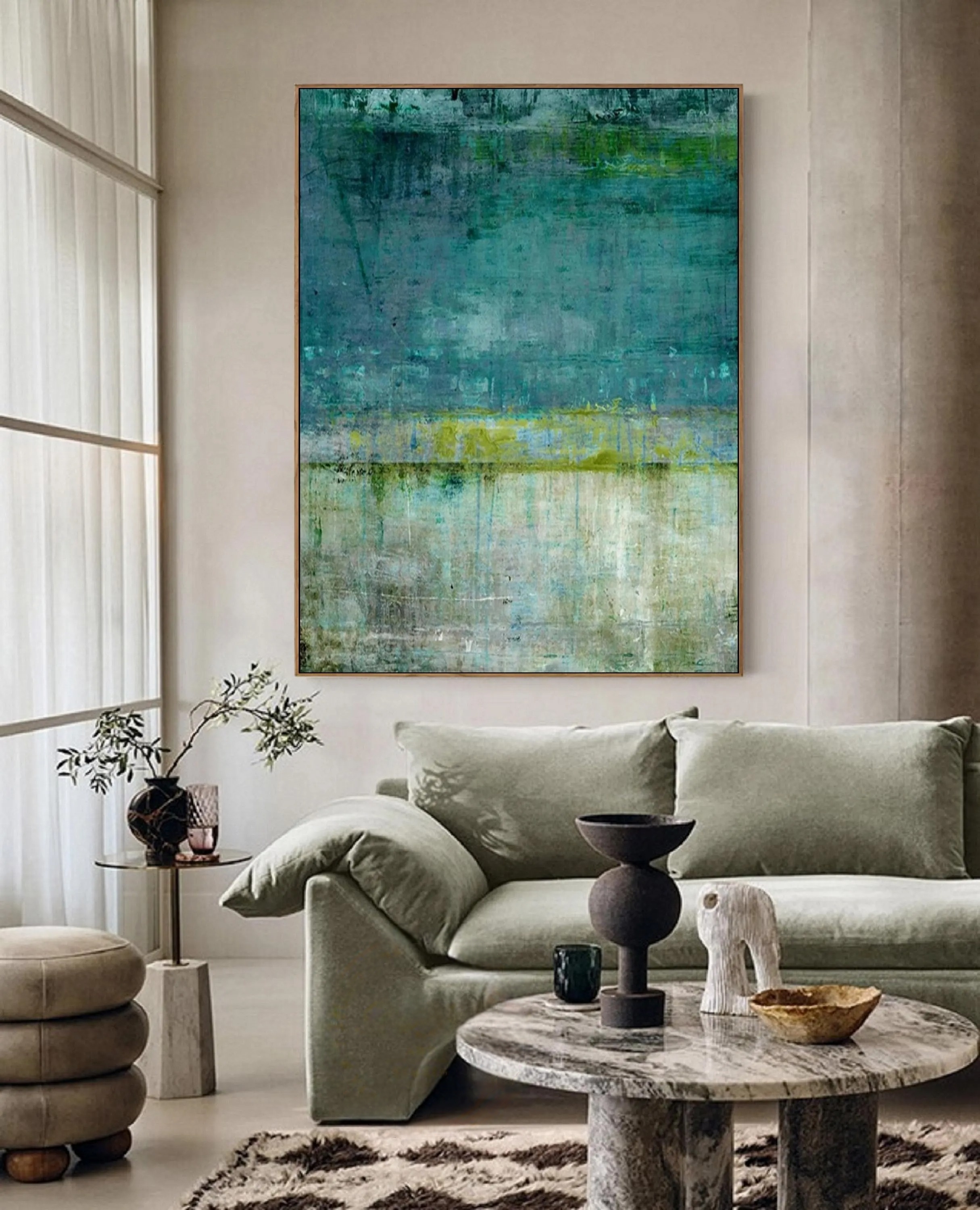 Teal Gradient - Textured Depth Abstraction