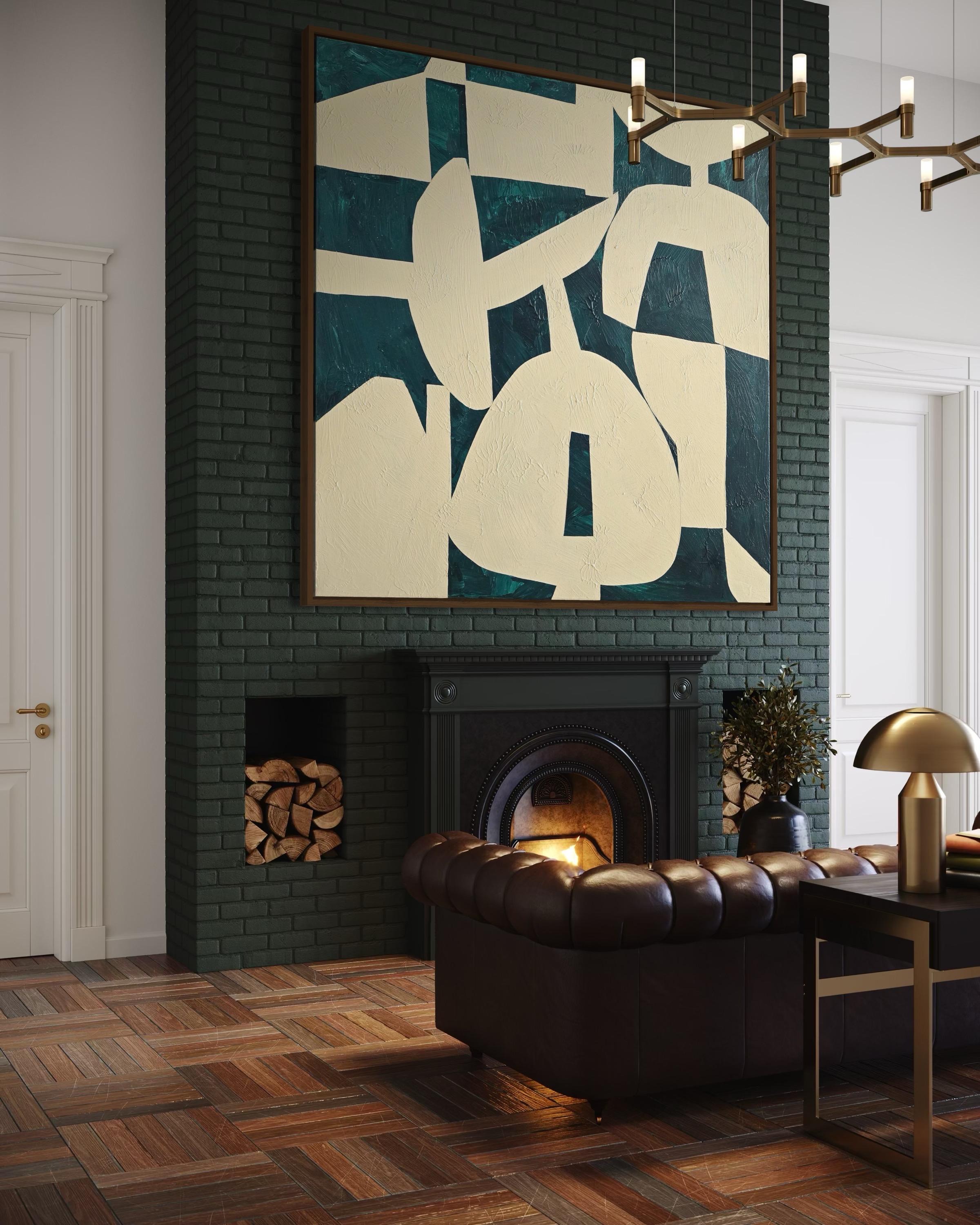 Textured Olive Abstract Stillness