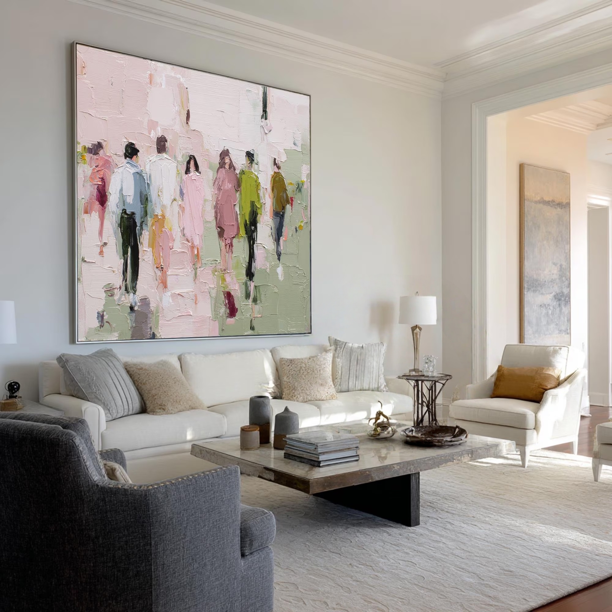 Pastel Pedestrians in Motion