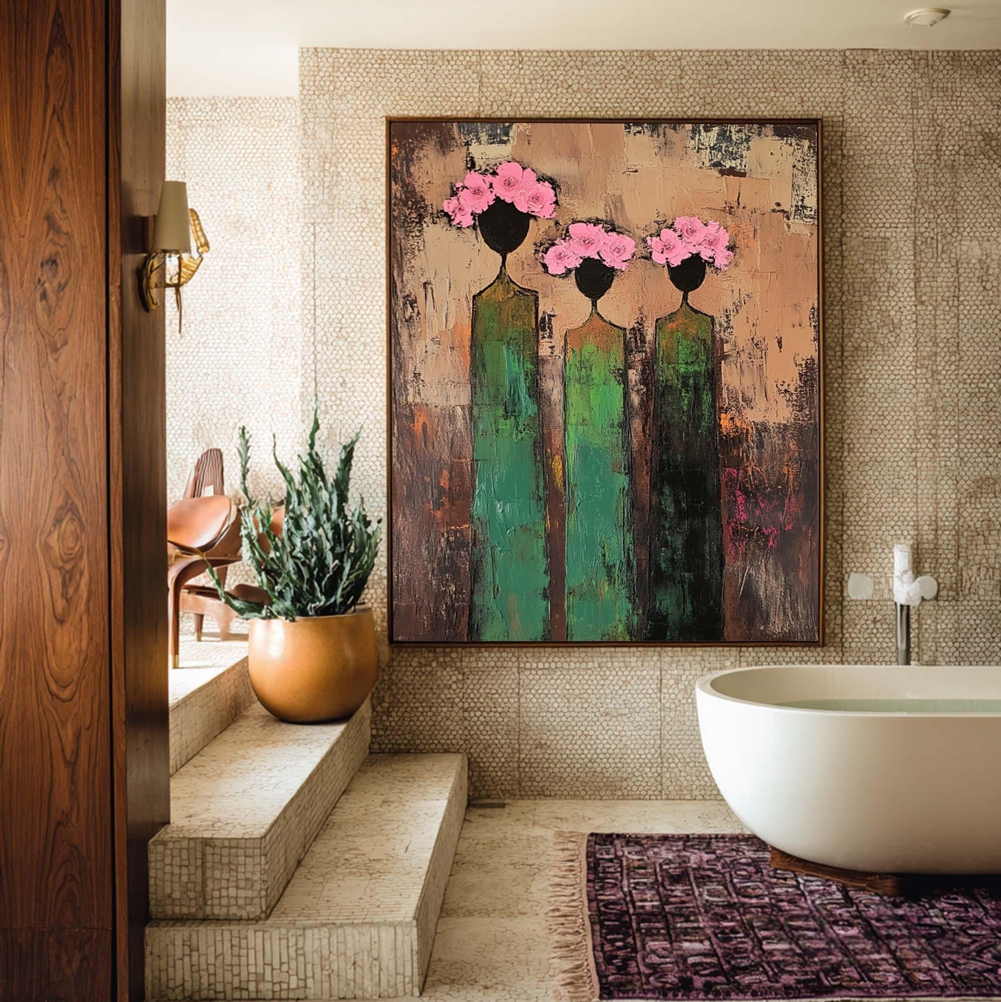 Abstract Floral Trio Elegance