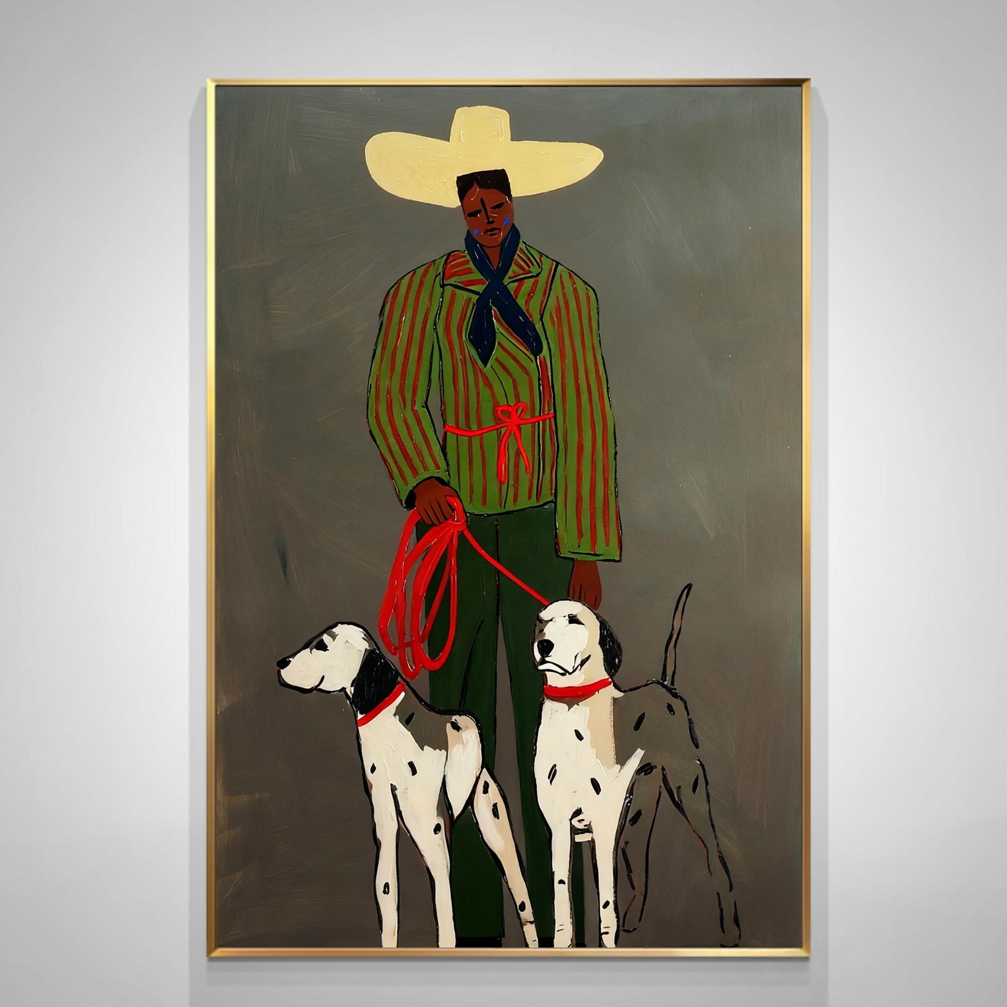 Stylish Man with Dogs
