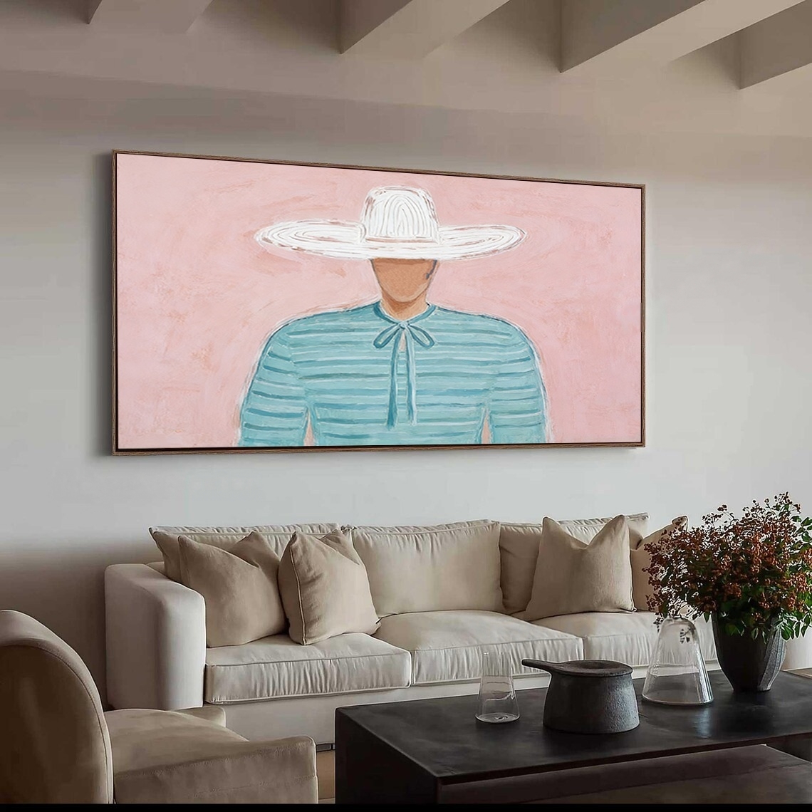 Pastel Hatted Figure