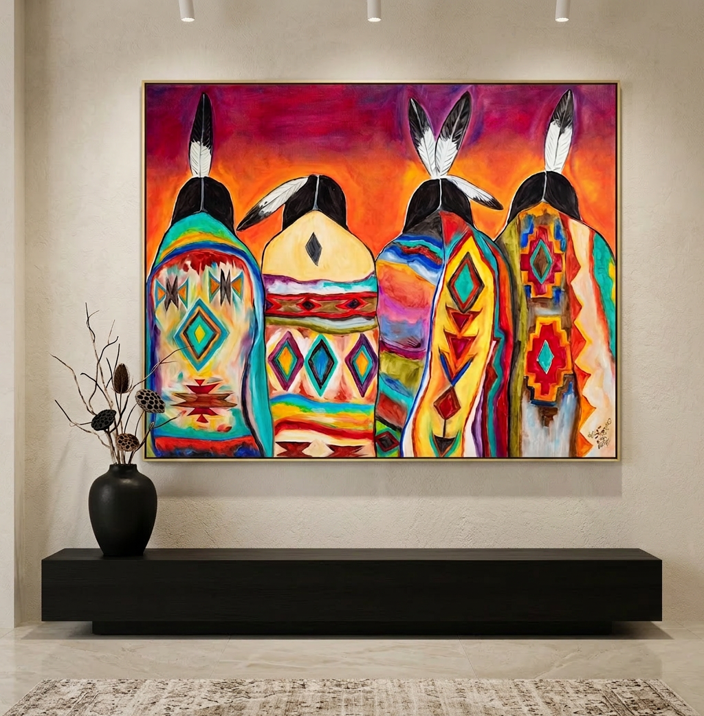 Tribal Harmony Abstract Figure Painting
