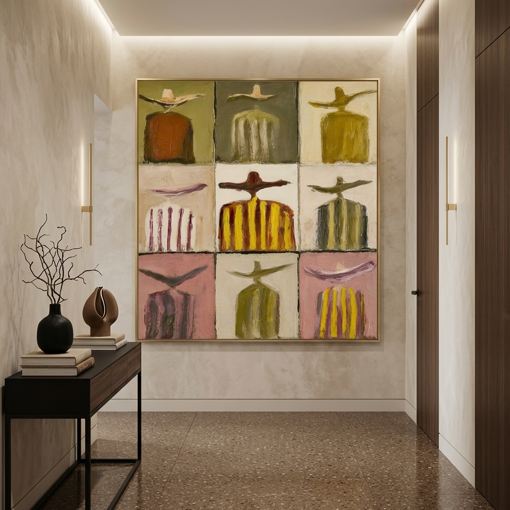 Modern Cowboy Abstract Oil Painting