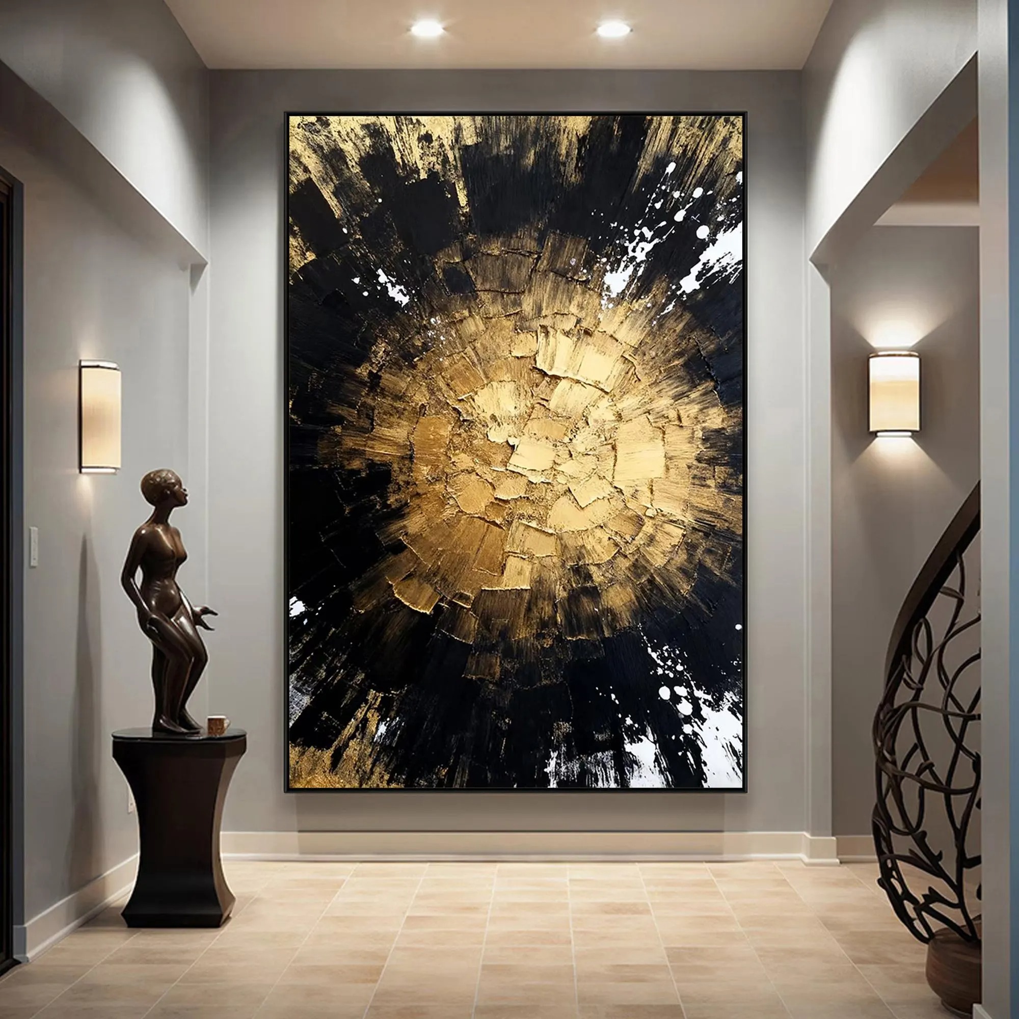 Golden Explosion Core - Abstract Radiance