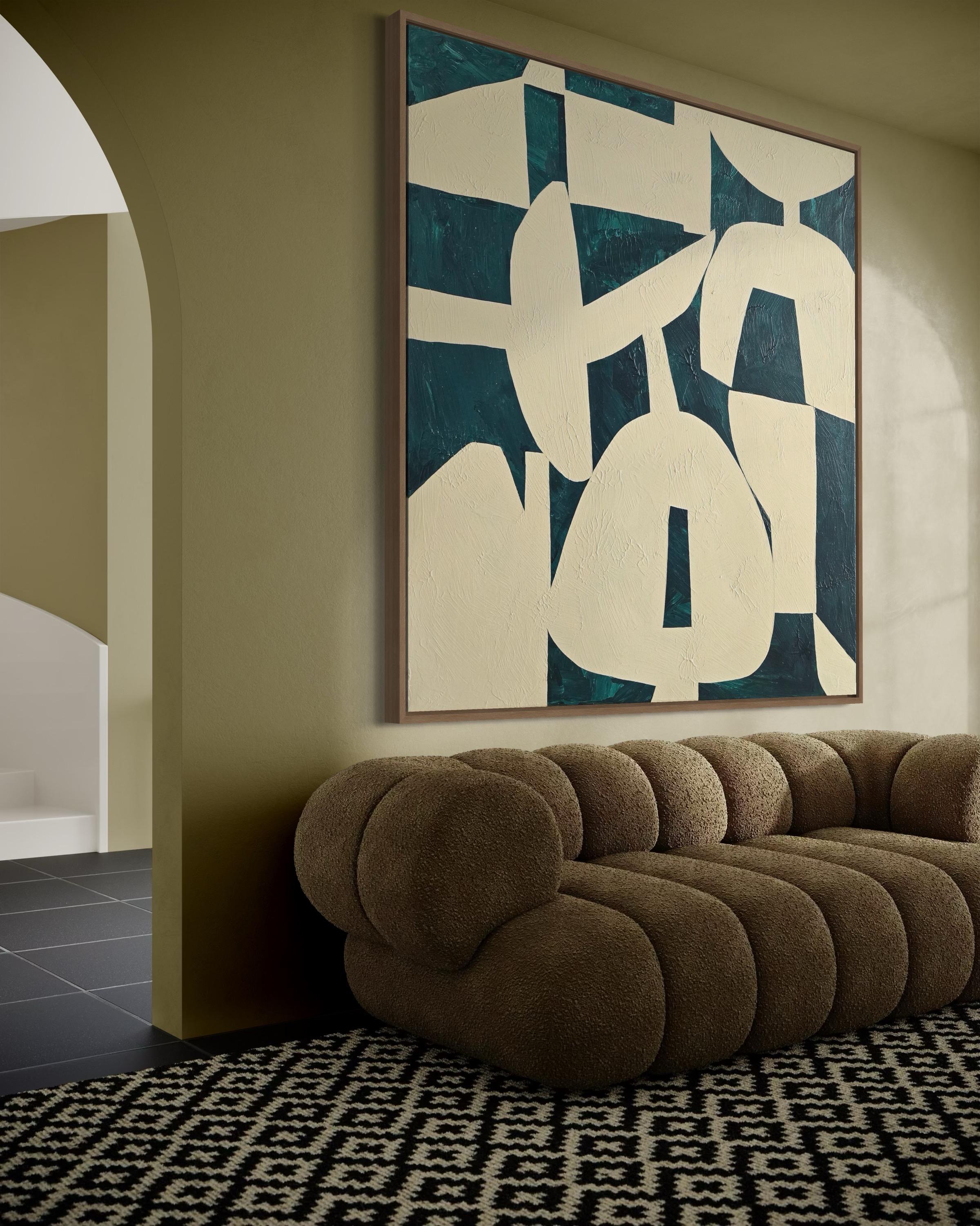 Textured Olive Abstract Stillness