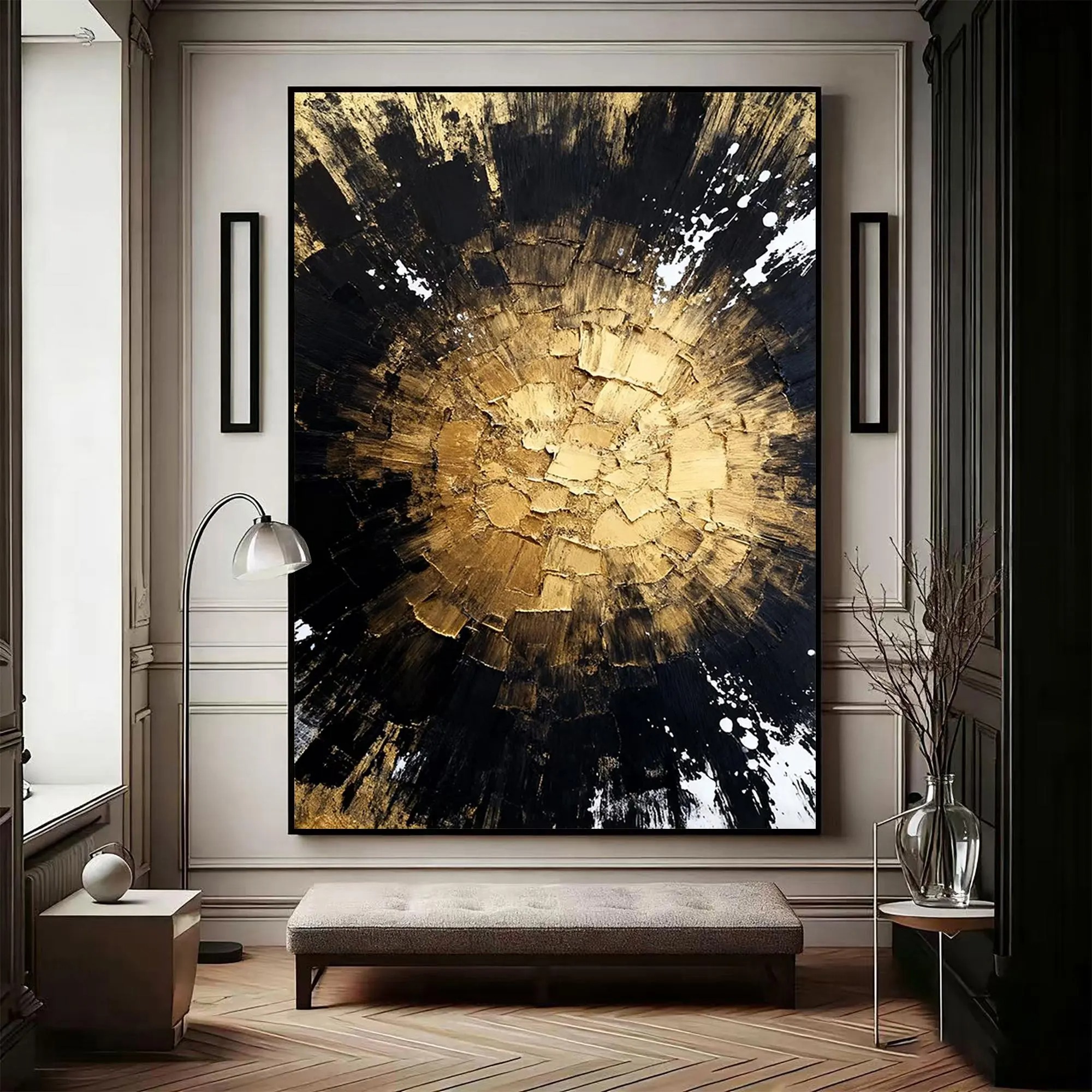 Golden Explosion Core - Abstract Radiance