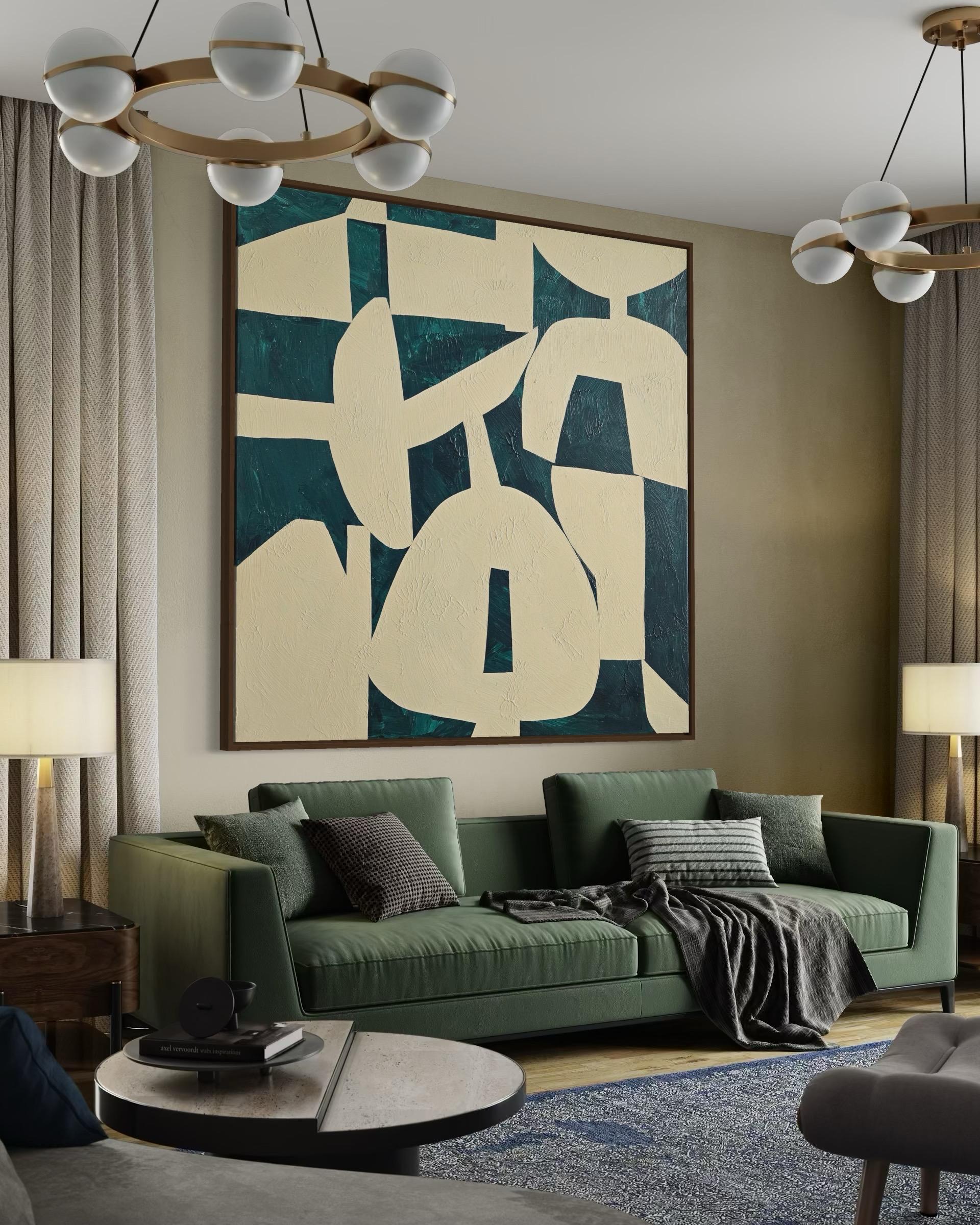 Textured Olive Abstract Stillness