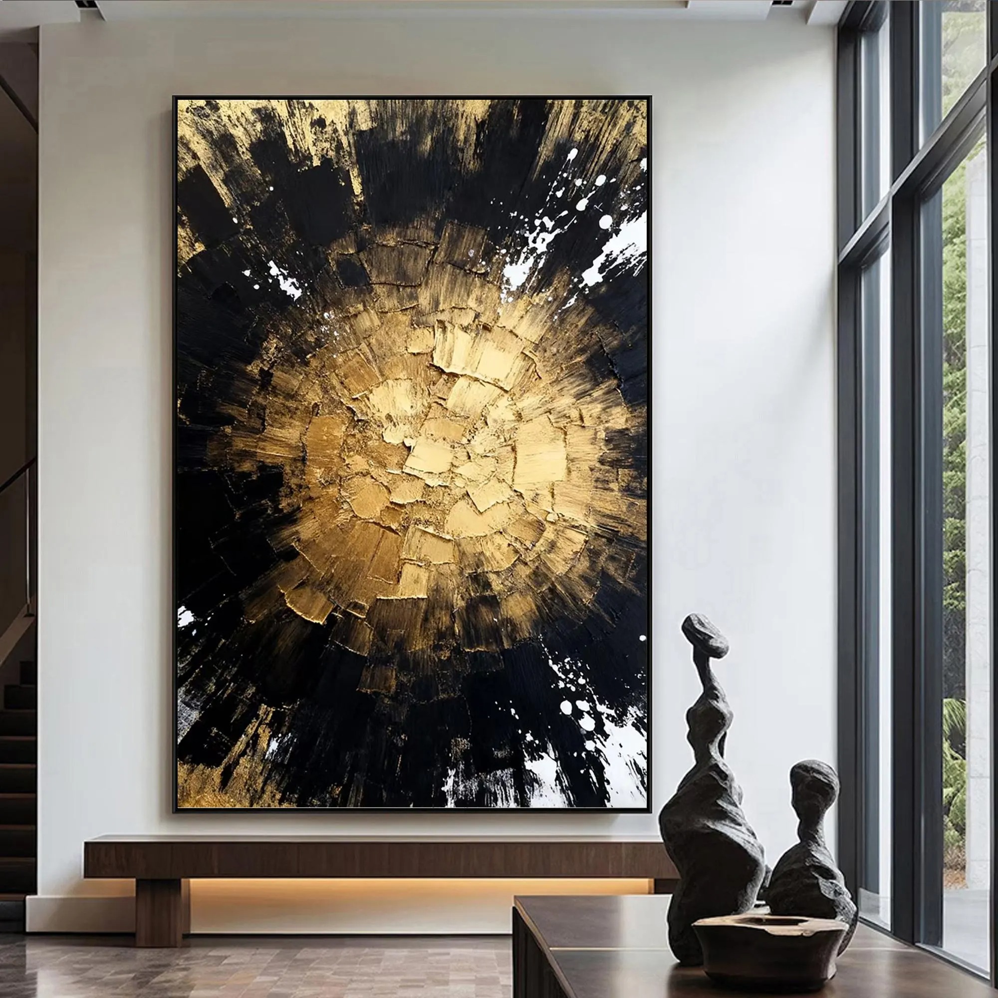 Golden Explosion Core - Abstract Radiance