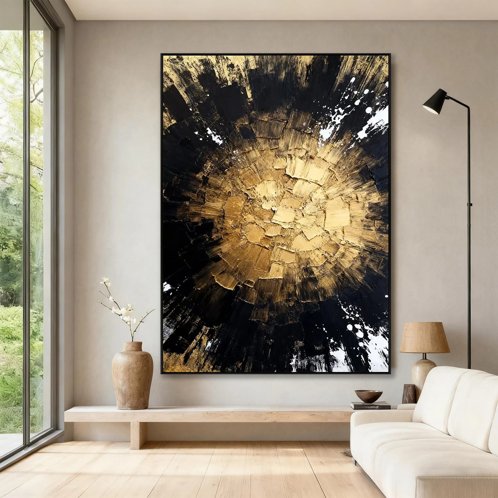 Golden Explosion Core - Abstract Radiance