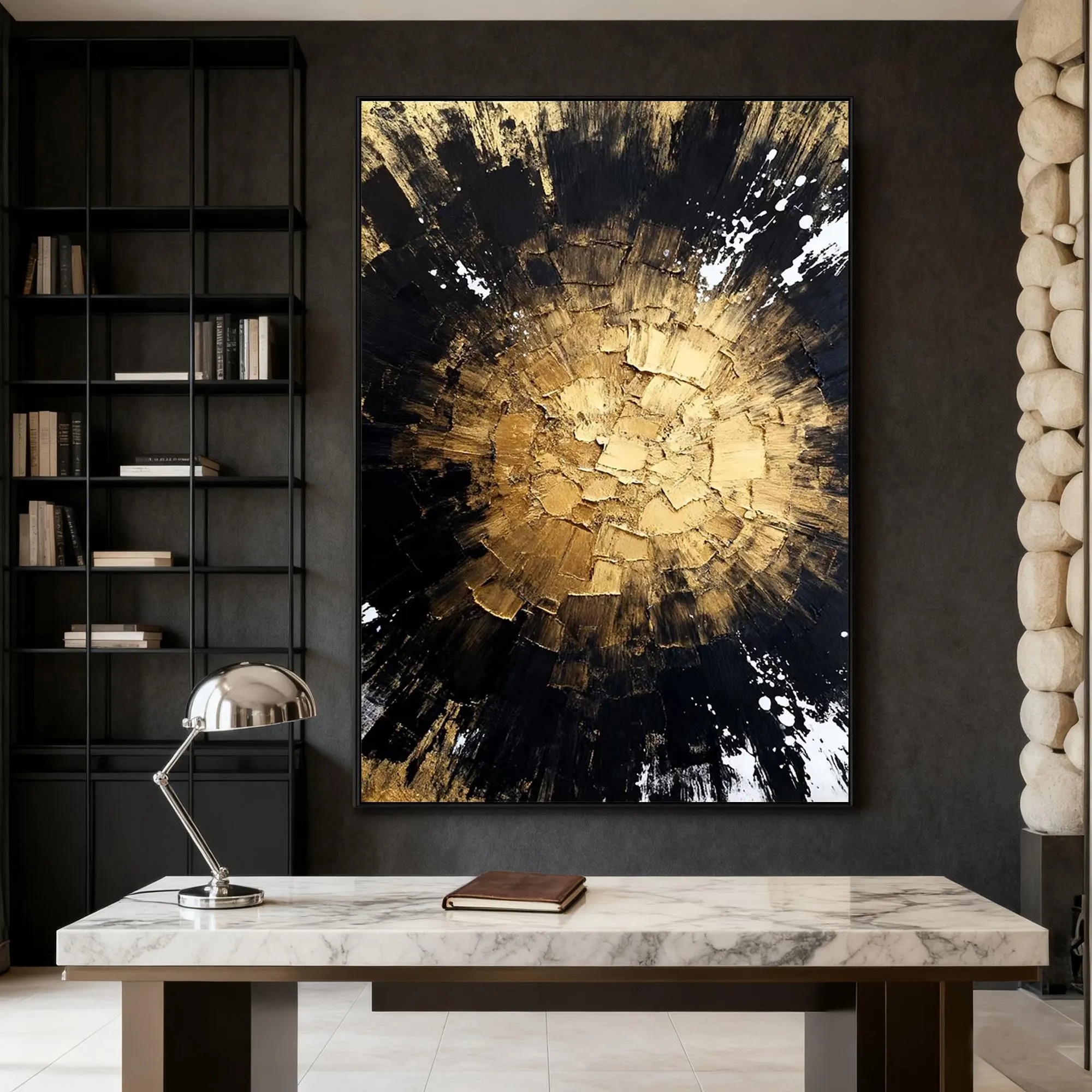 Golden Explosion Core - Abstract Radiance