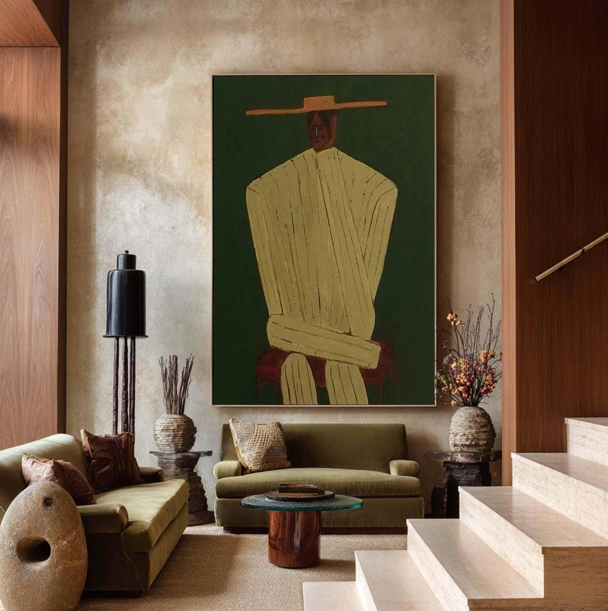 Geometric Man Silhouette - Abstract Painting