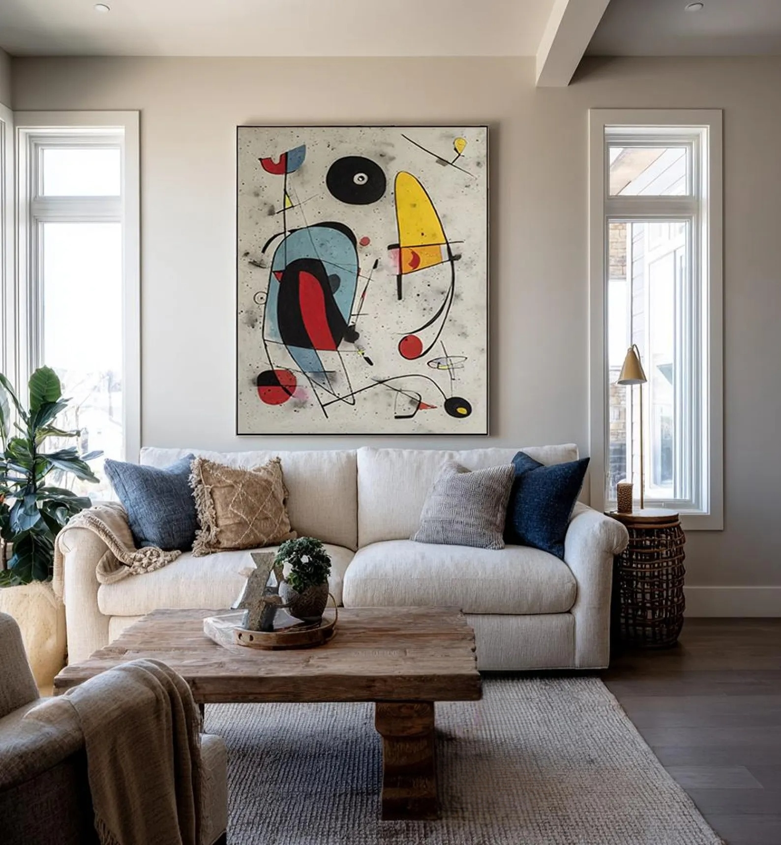 Playful Lines Modern Abstract Painting