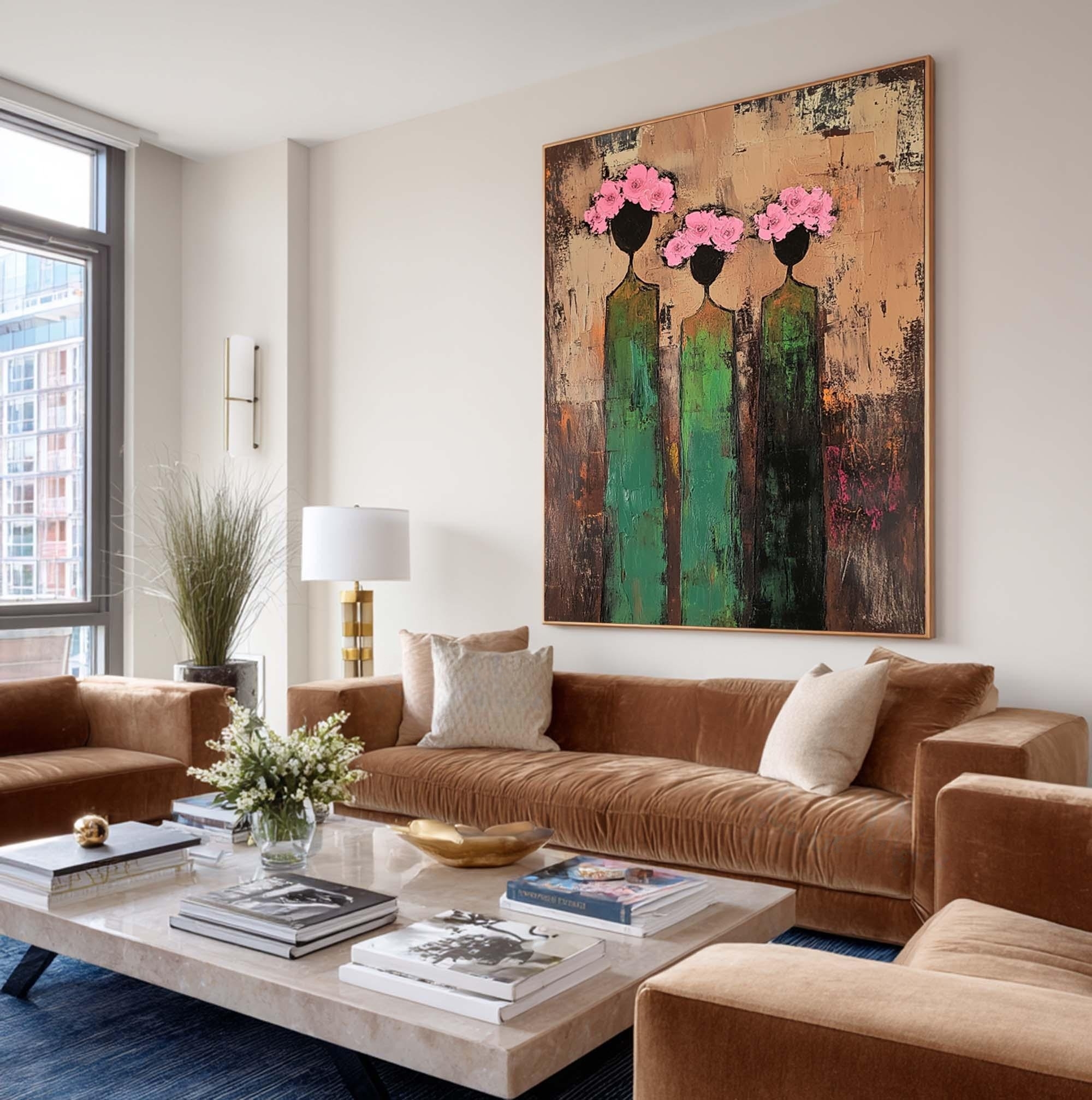 Abstract Floral Trio Elegance