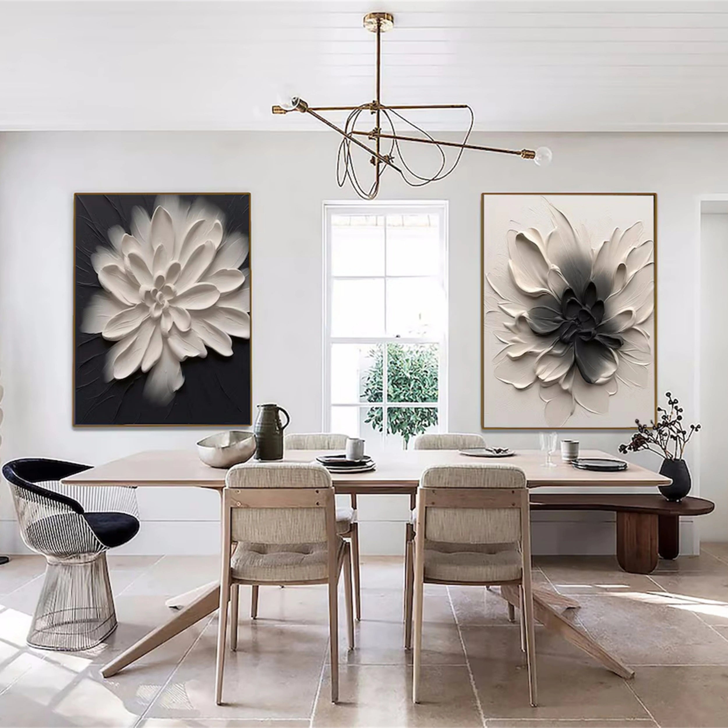 Black and White Symmetrical Blooms
