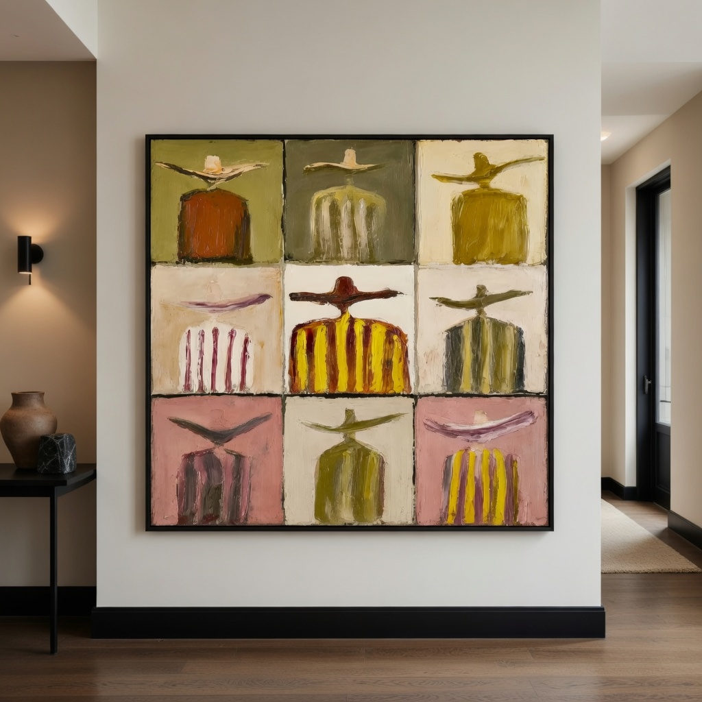 Modern Cowboy Abstract Oil Painting