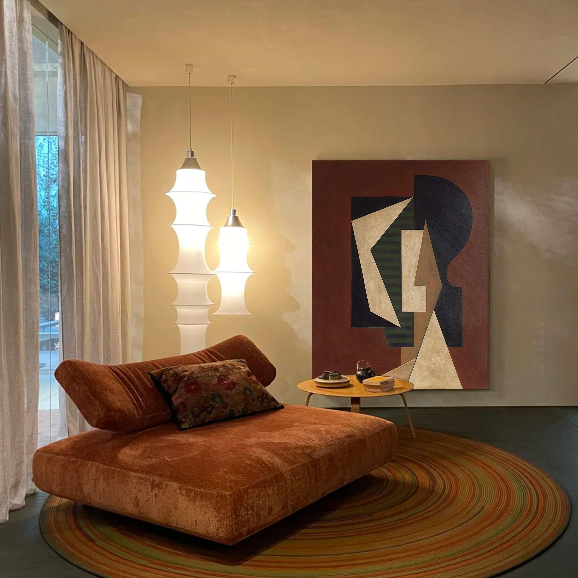 Geometric Visage - Abstract Mosaic Artwork