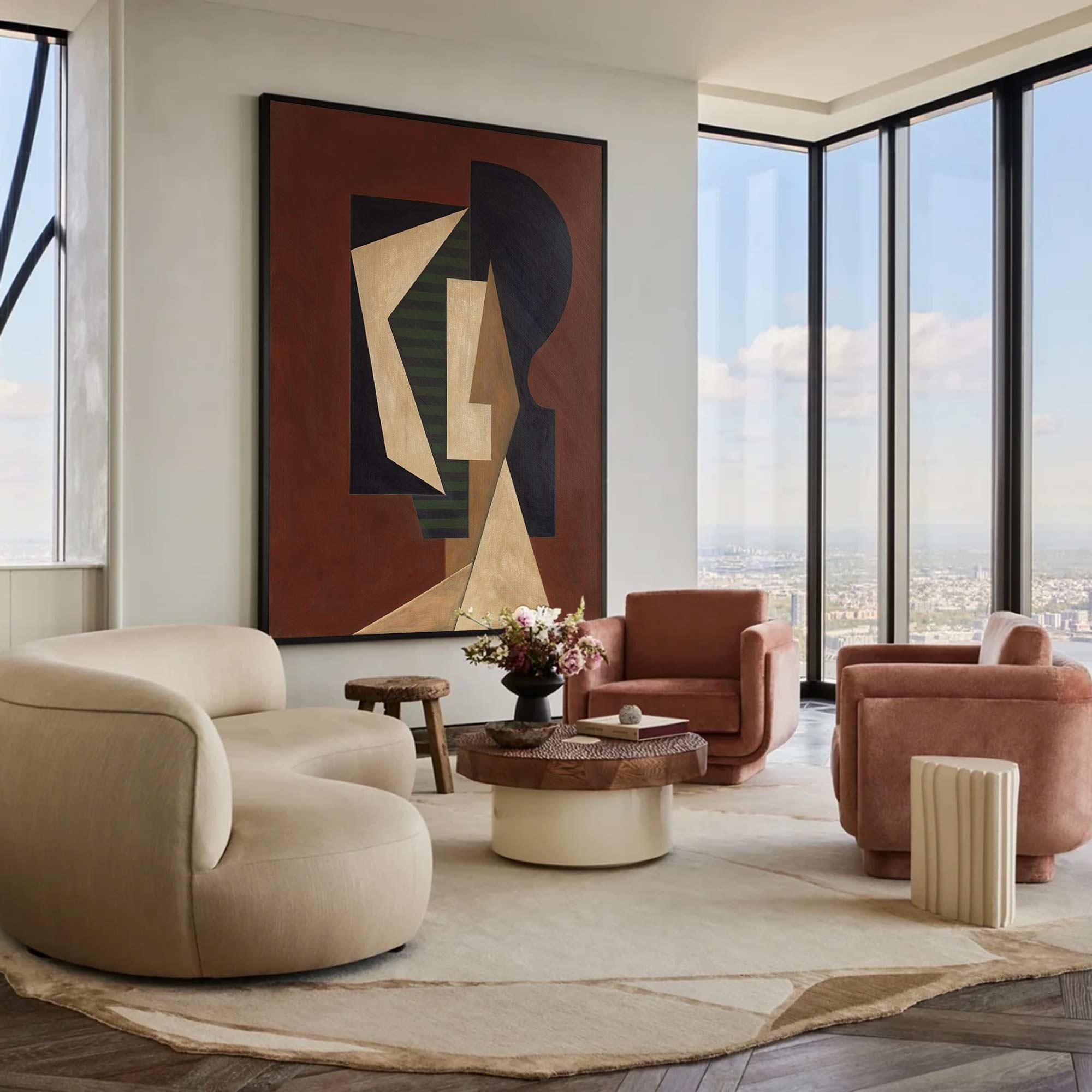 Geometric Visage - Abstract Mosaic Artwork