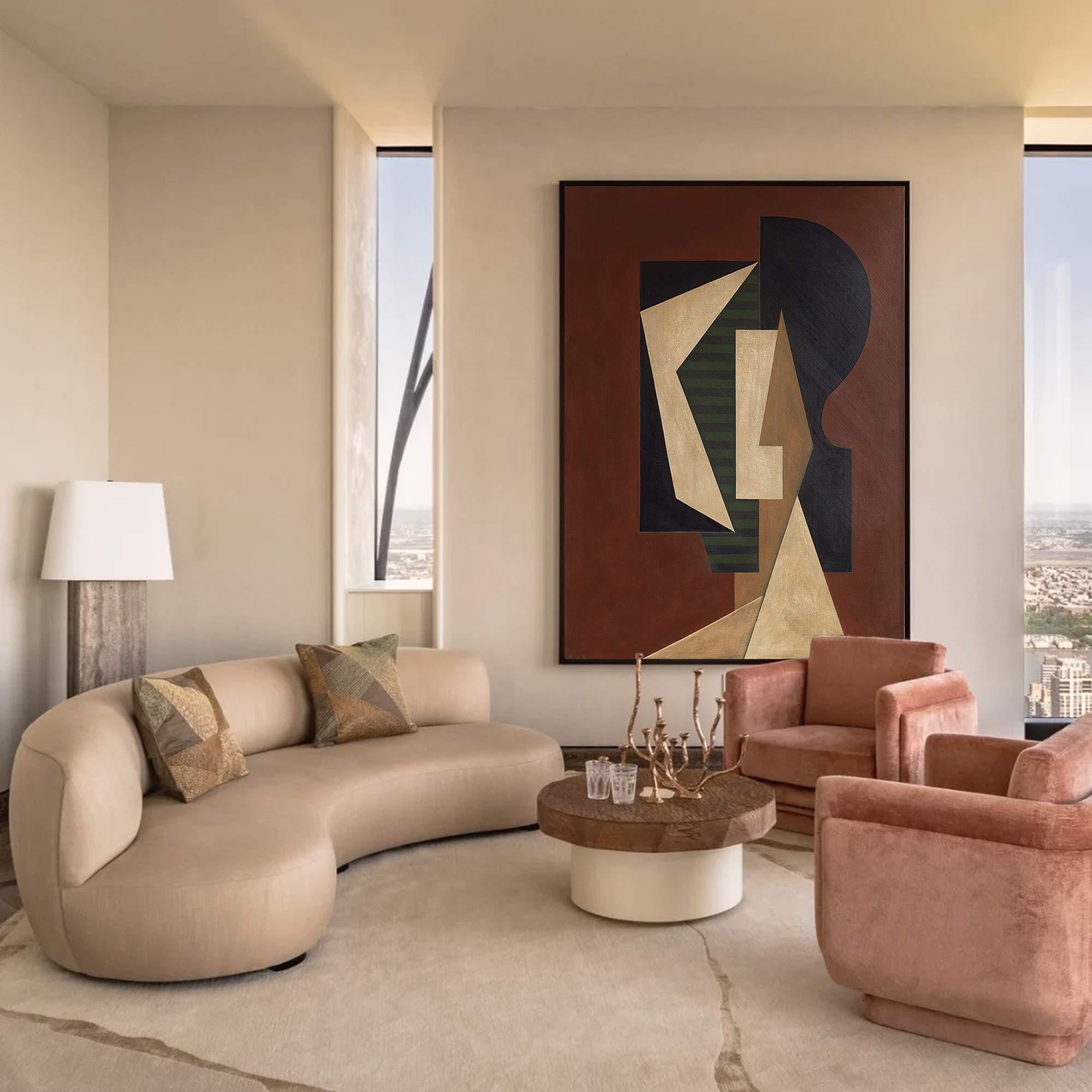 Geometric Visage - Abstract Mosaic Artwork