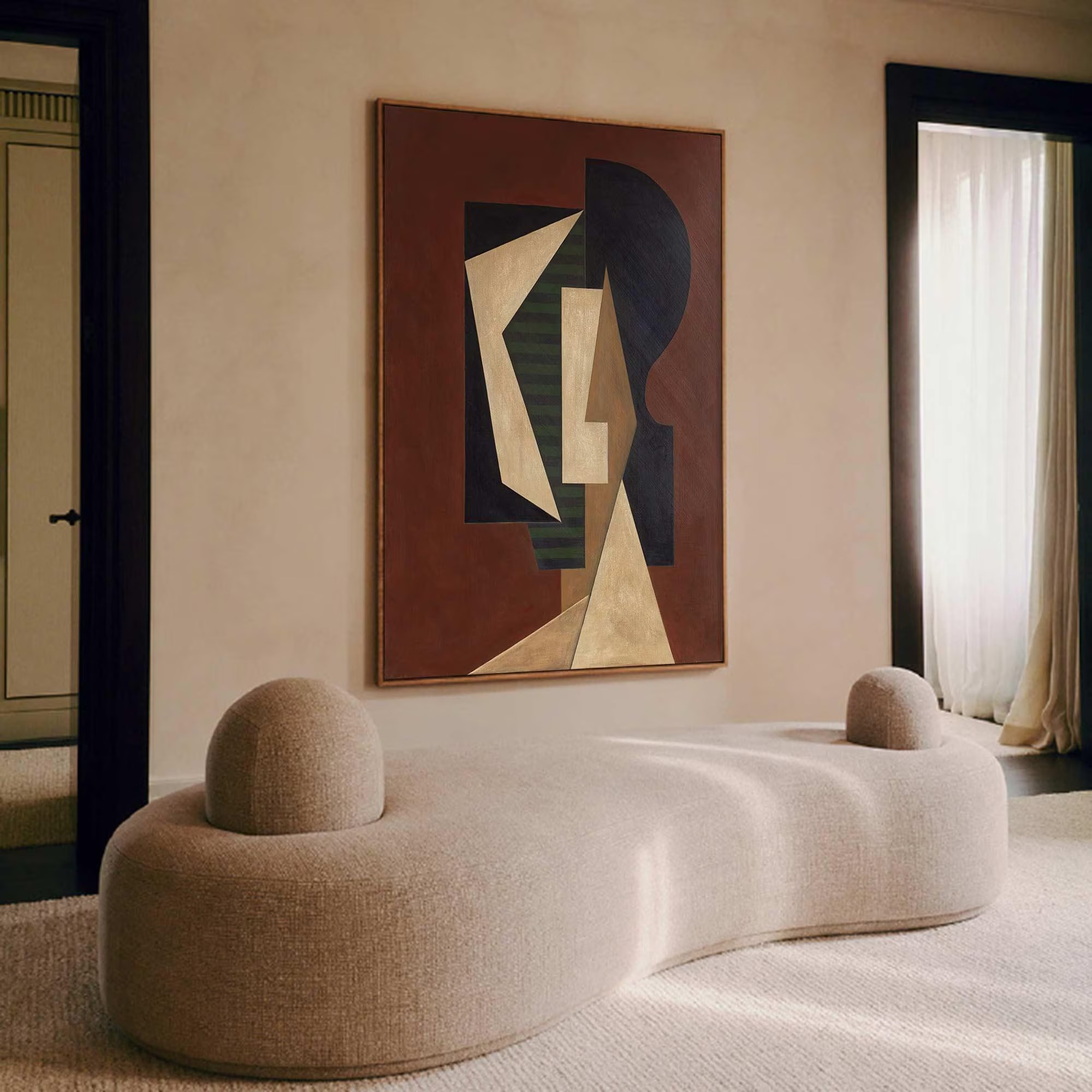 Geometric Visage - Abstract Mosaic Artwork