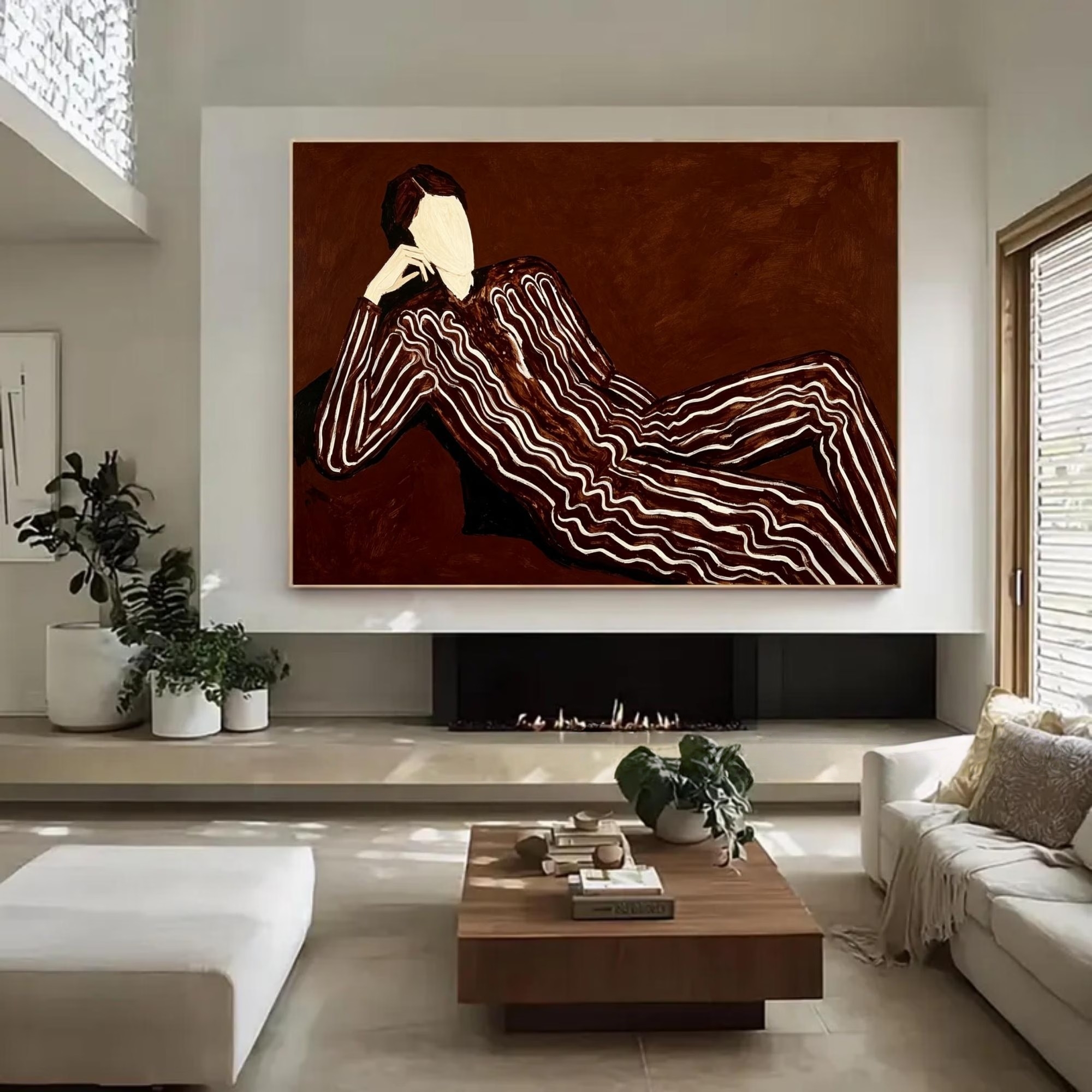 Reclining Figure in Rust Tones